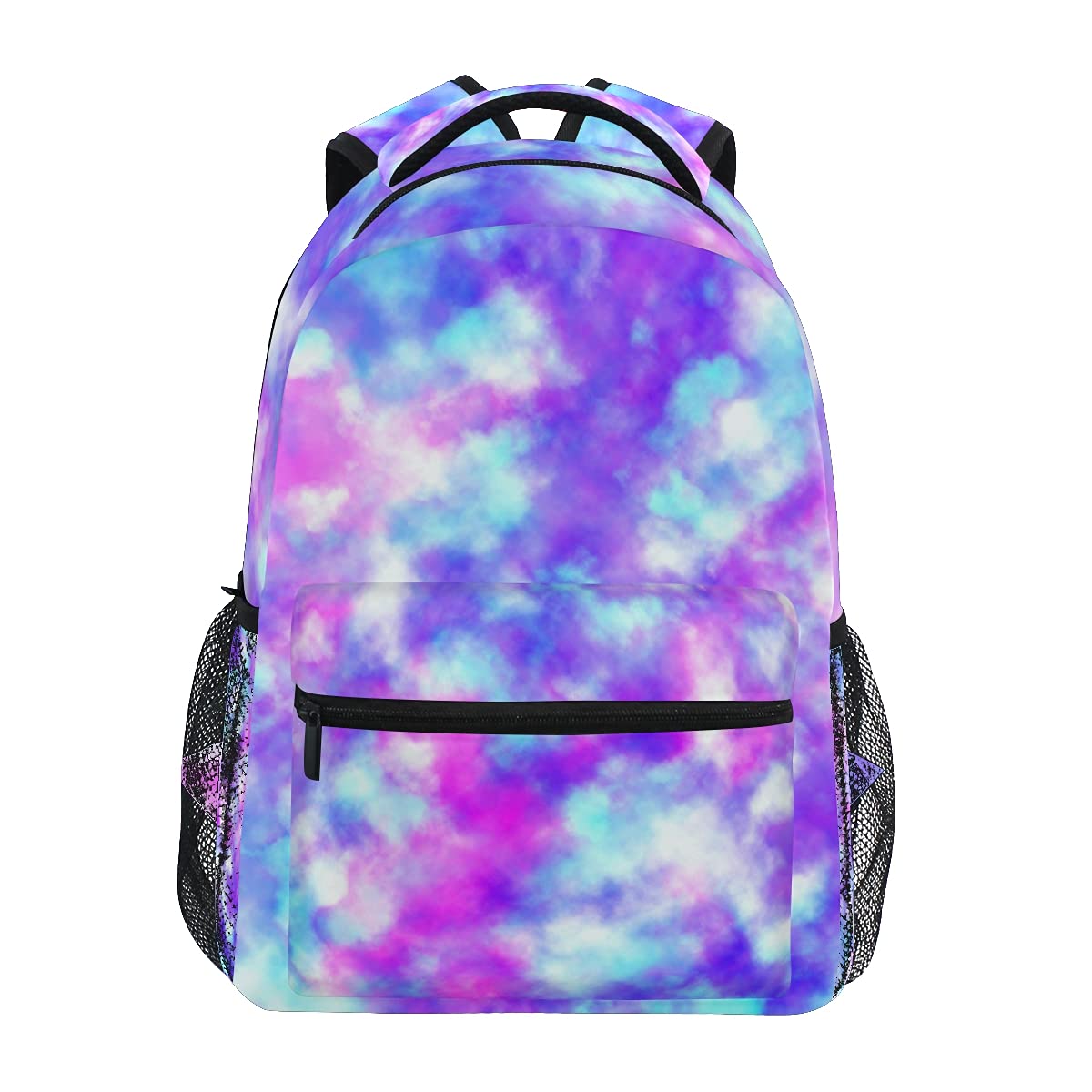 ALAZA Shiny Rainbow Tie Dye Backpack for Kids - Waterproof School Bookbag for Elementary Teens, Boys & Girls - Laptop Daypack for Travel, College & Daily Use