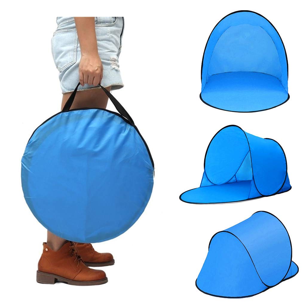 1-2 Person Pop Up Sunshade Tent - Portable & Foldable Beach Sun Shelter with Easy Setup - Lightweight Canopy for Outdoor Activities (Blue) | Perfect for Beach, Camping, Picnics & Backyard Relaxation