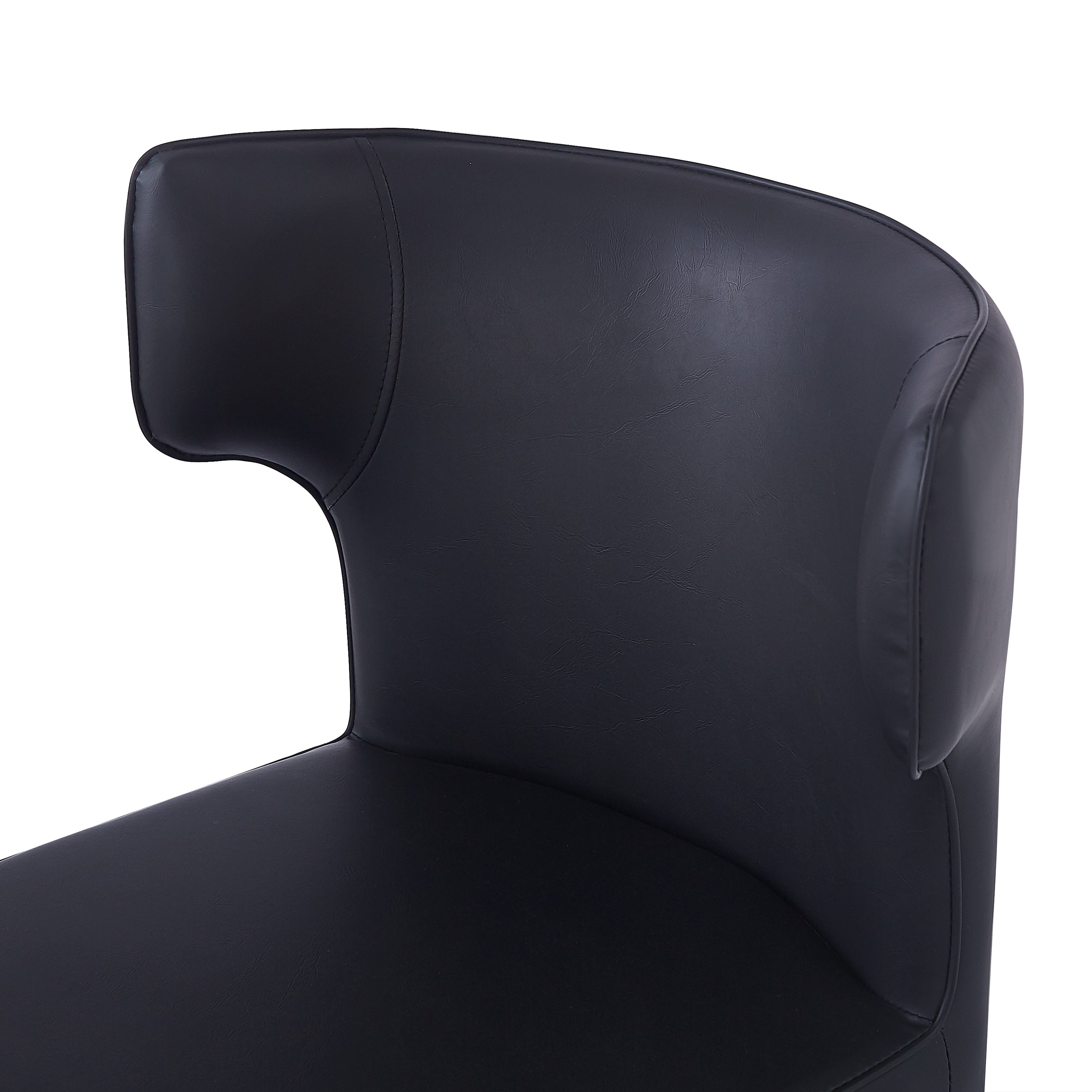 28 Inch Counter Height Bar Stools Set of 2 - Modern PU Leather Upholstered Bar Chairs with Metal Footrest & Sturdy Frame for Kitchen Island, Breakfast Bar, Dining Room - Black - Perfect for Entertaining, Small Spaces & Contemporary Home Decor