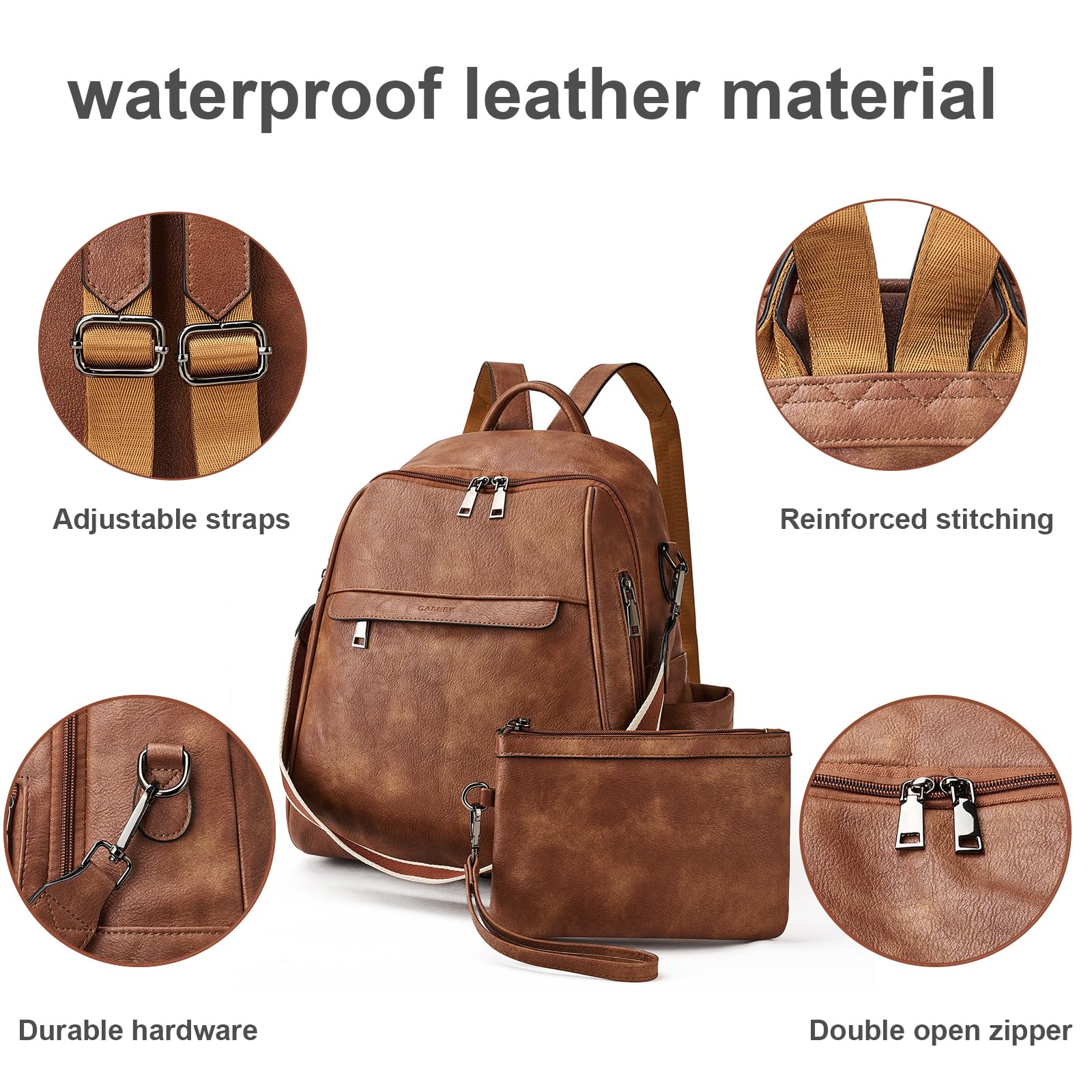 Leather Women's Backpack Purse - Convertible Shoulder Bag for Travel & Daily Use