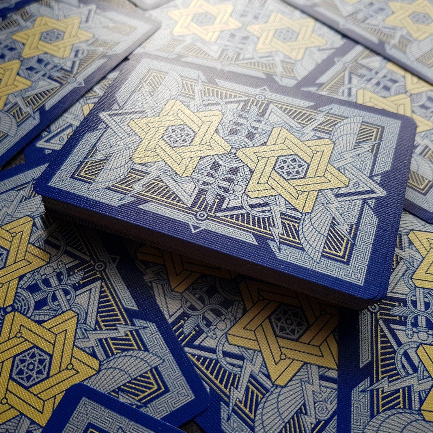 Premium Pantheon Azure Playing Cards - Elegant Blue Deck for Poker, Magic Tricks & Cardistry | Perfect for Game Nights, Professional Performances & Collectors