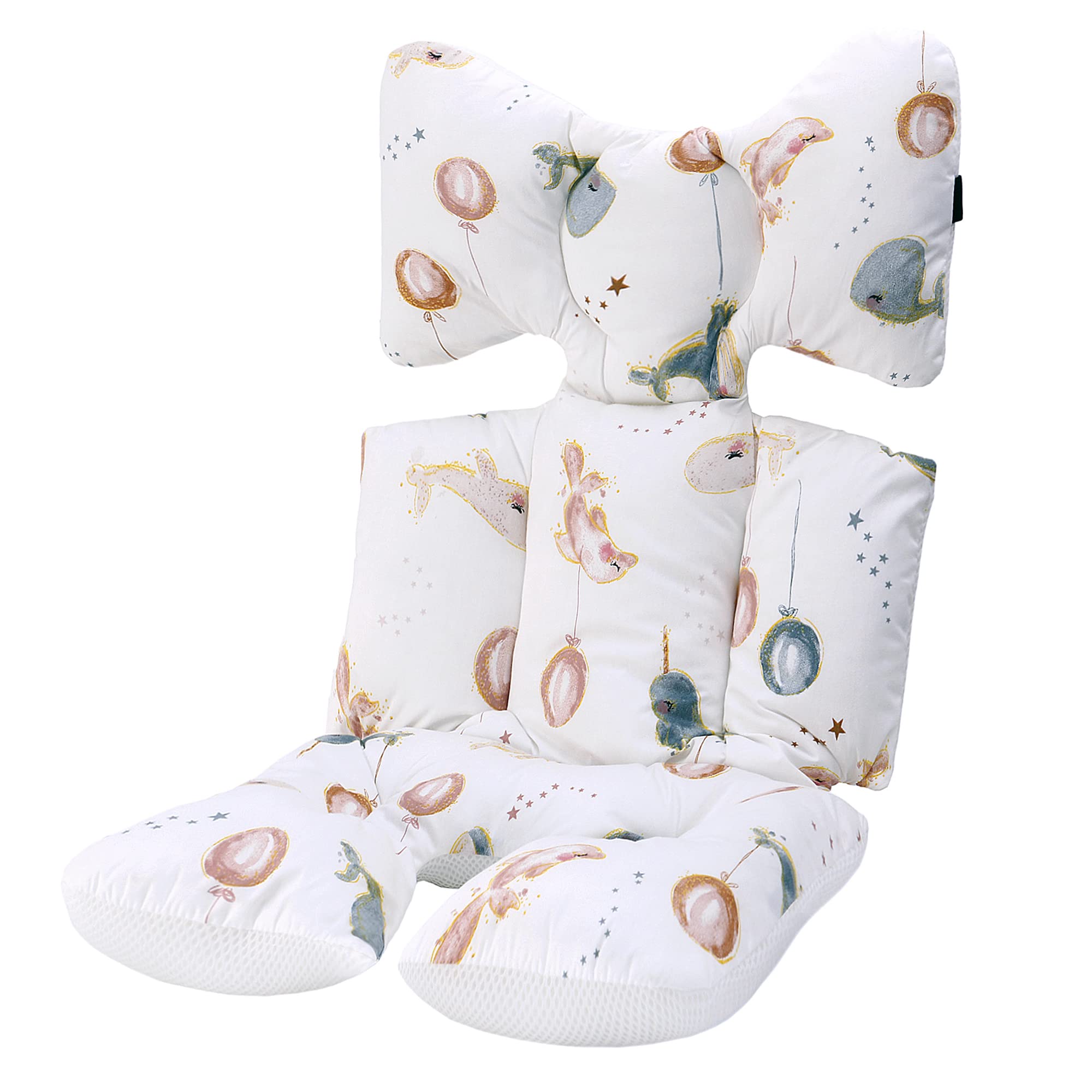 Soft & Breathable 3D Air Mesh Baby Stroller Seat Pad Liner - Universal Cushion for Infant Carriers & Strollers (Whale Design) | Perfect for Walks, Shopping & Travel