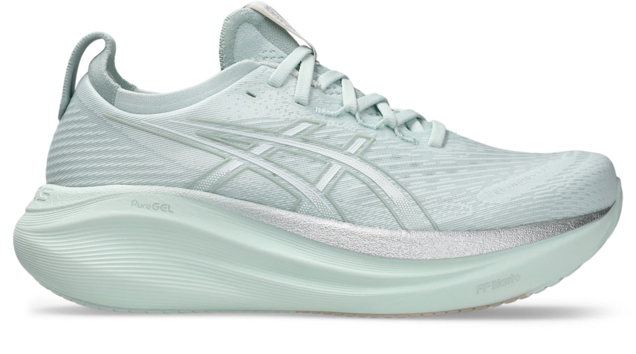 ASICS Women's Gel-Nimbus 27 Running Shoes - 300 Pure Aqua/White - Lightweight Cushioned Sneakers for Road Running, Jogging & Gym Workouts