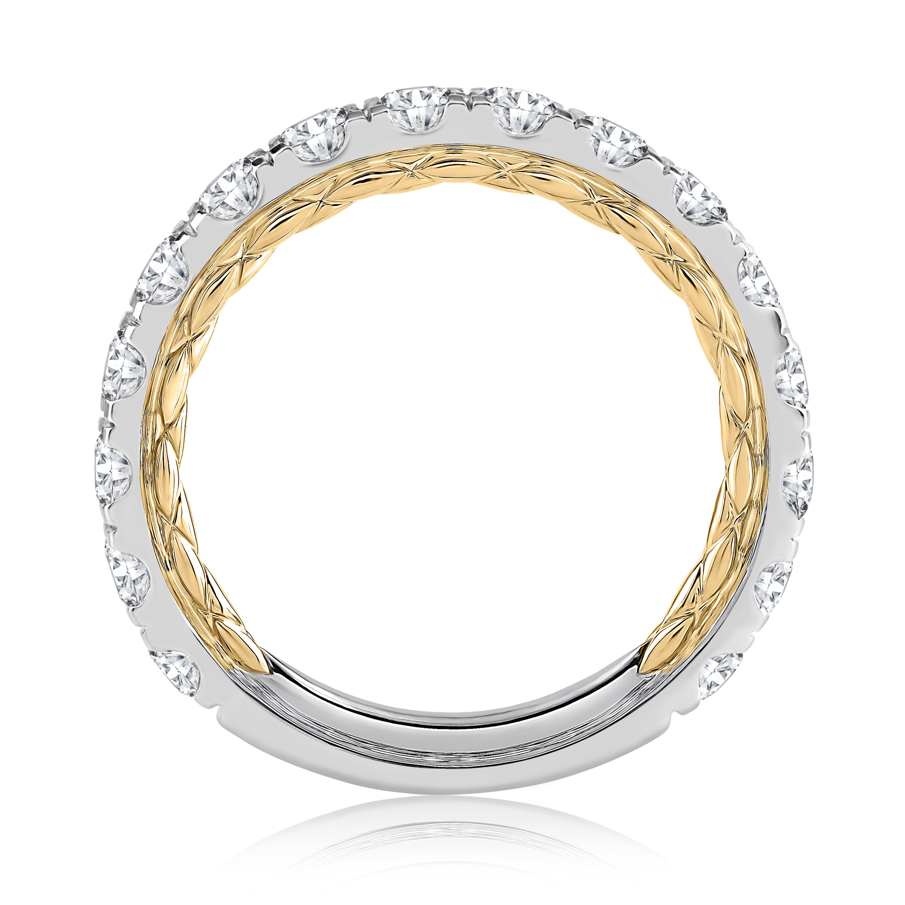 Elegant Modern Two Tone Diamond Wedding Ring for Women - Perfect for Engagement, Anniversary & Bridal Jewelry Gifts