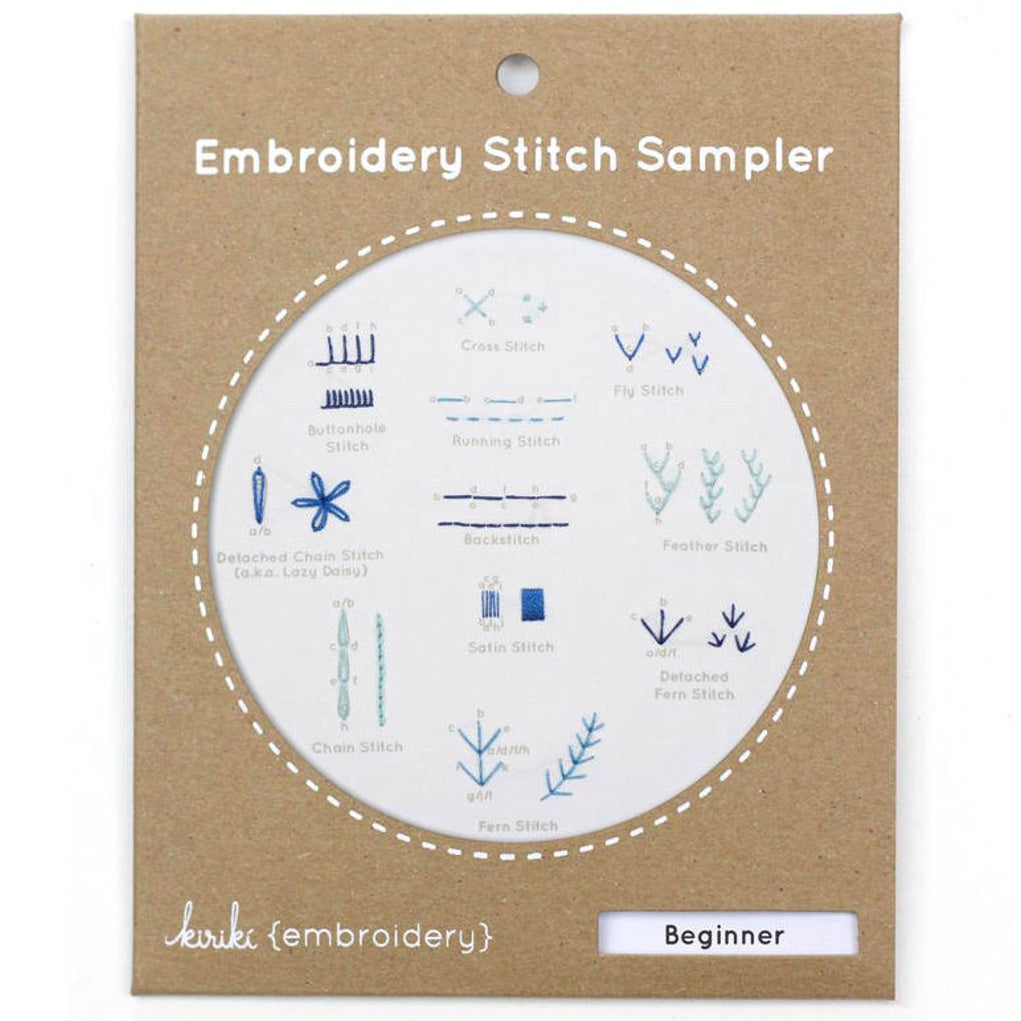Hand Embroidery Stitch Sampler Kit for Beginners - Learn 20+ Basic Embroidery Stitches - Perfect for DIY Projects, Home Decor & Gift Making