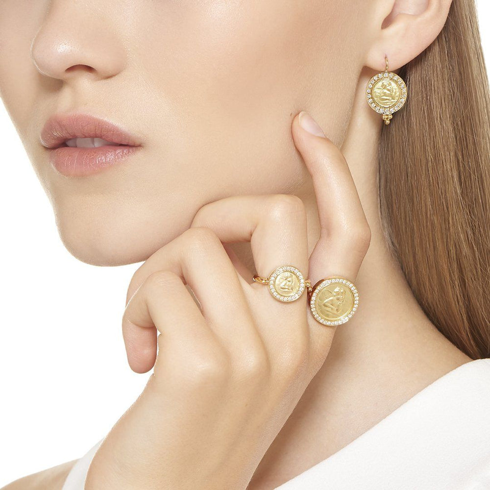 18K Gold Small Angel Ring for Women - Elegant & Dainty Jewelry Gift for Christmas, Birthday, Anniversary & Special Occasions