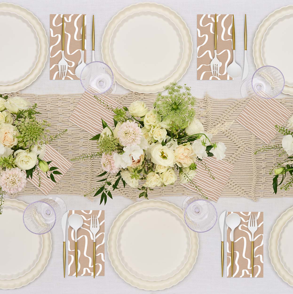 Simply Eco Compostable Table Setting - White | Biodegradable Dinnerware for Parties, Picnics & Eco-Friendly Events | Sustainable Disposable Plates & Cutlery