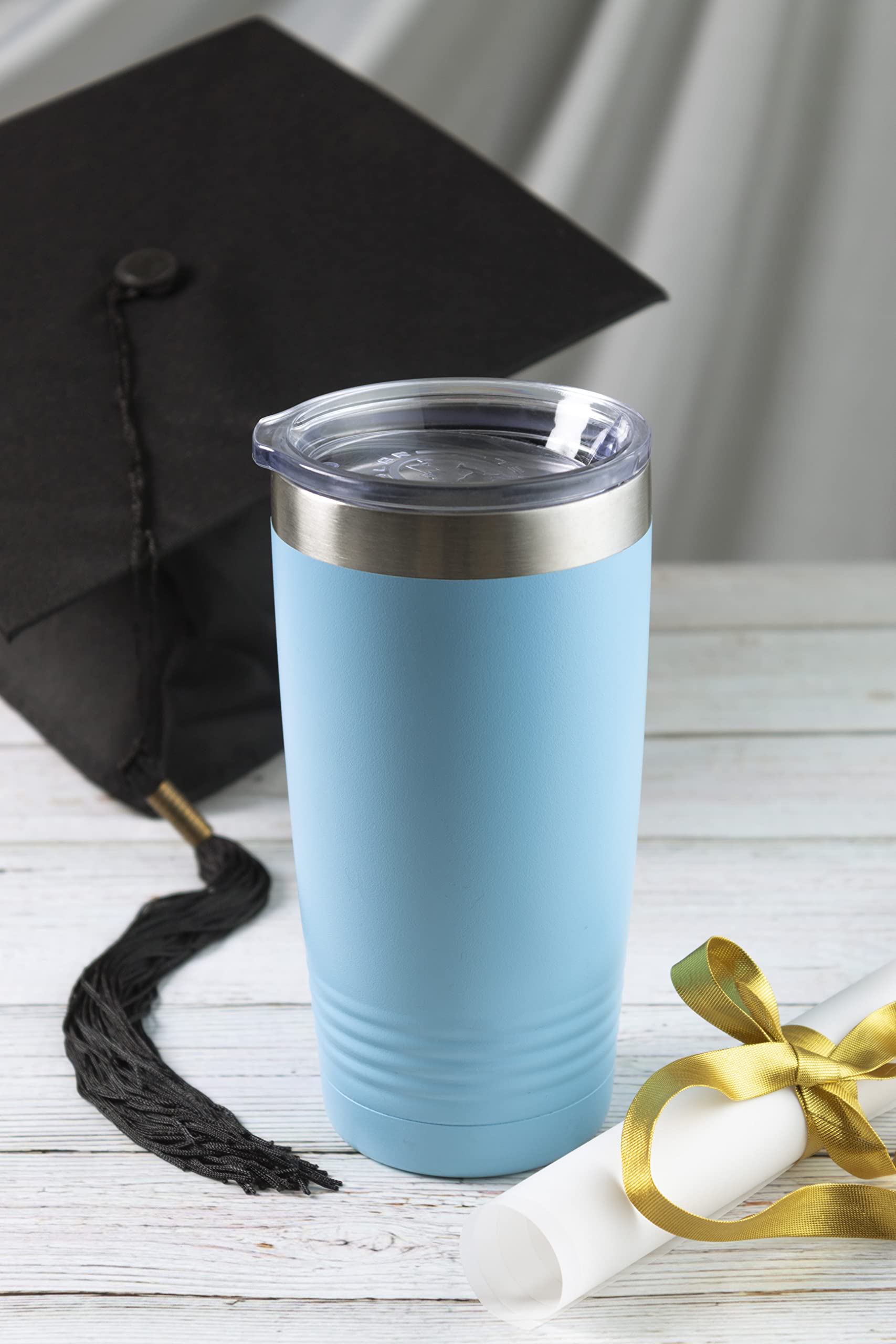 LaserGram 20oz Vacuum Insulated Stainless Steel Tumbler Mug with Palm Tree Design - Personalized Engraving, Leakproof Lid, Keeps Drinks Hot/Cold for Hours - Perfect for Beach, Office & Travel (Dark Purple)