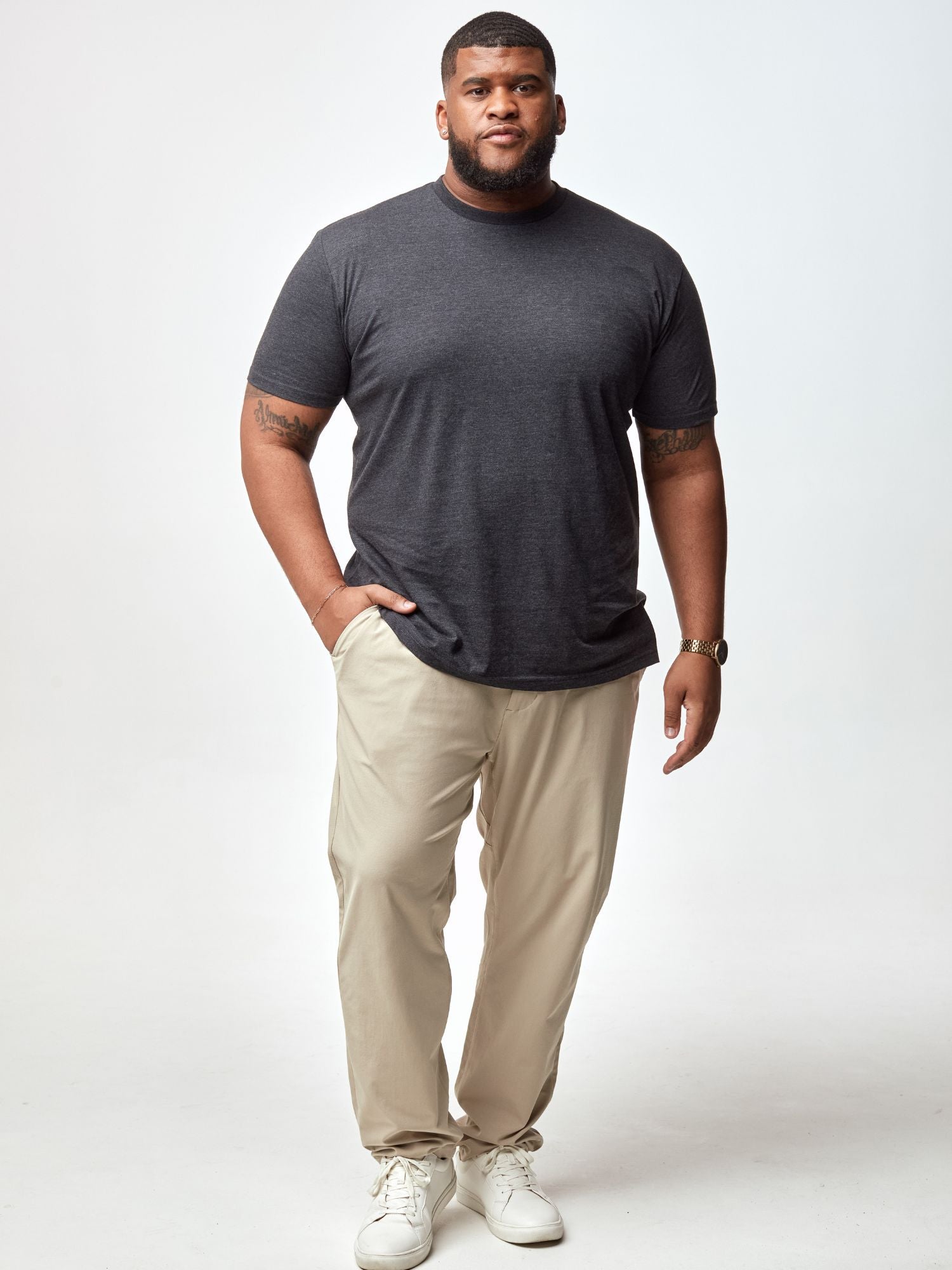 Premium Men's Charcoal Crew Neck T-Shirt - Soft Cotton Comfort Fit Casual Tee for Everyday Wear, Gym & Outings