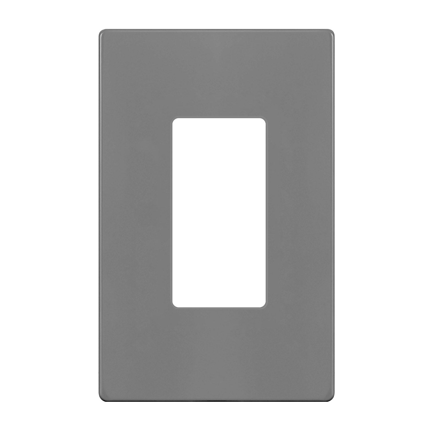 1 Gang Screwless Decorator Rocker Wall Plate - Gray, Smooth & Modern Light Switch Cover for Home & Office Decor