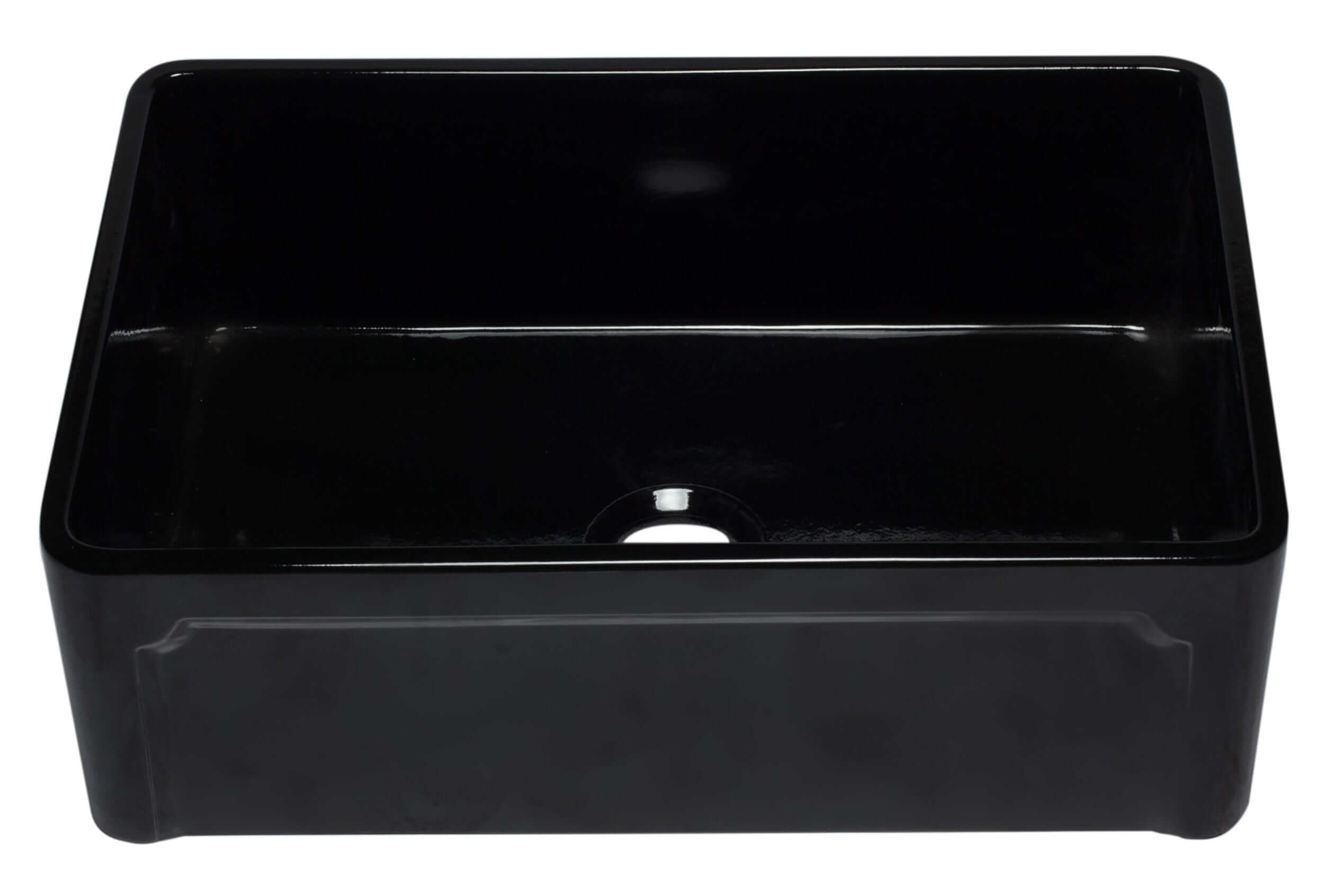 ALFI 30-Inch Black Reversible Single Bowl Fireclay Farmhouse Kitchen Sink AB3020SB BG - Durable & Stylish for Modern Farmhouse, Rustic, and Traditional Kitchens