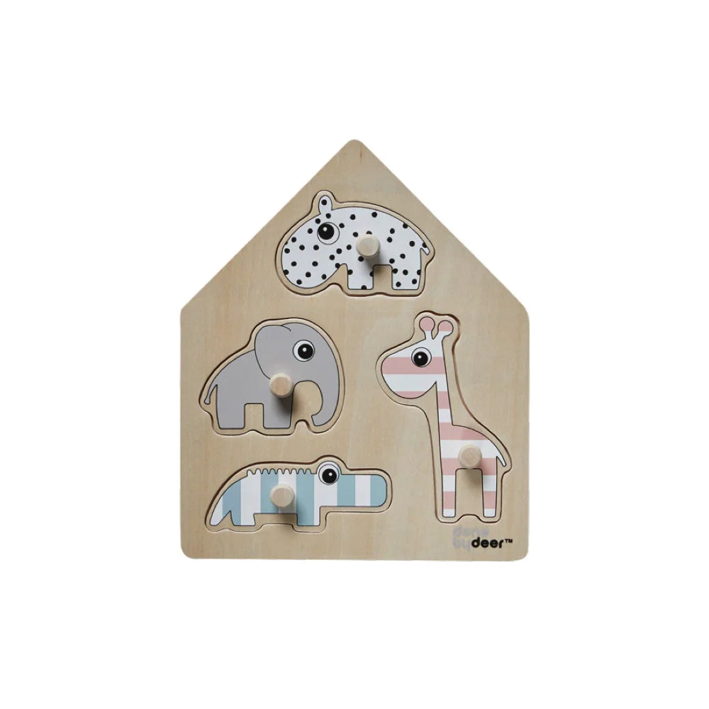 Done by Deer Peg Puzzle - Wooden Animal Puzzle for Toddlers, Deer Friends Color Mixing Educational Toy - Perfect for Early Learning & Fine Motor Skills Development