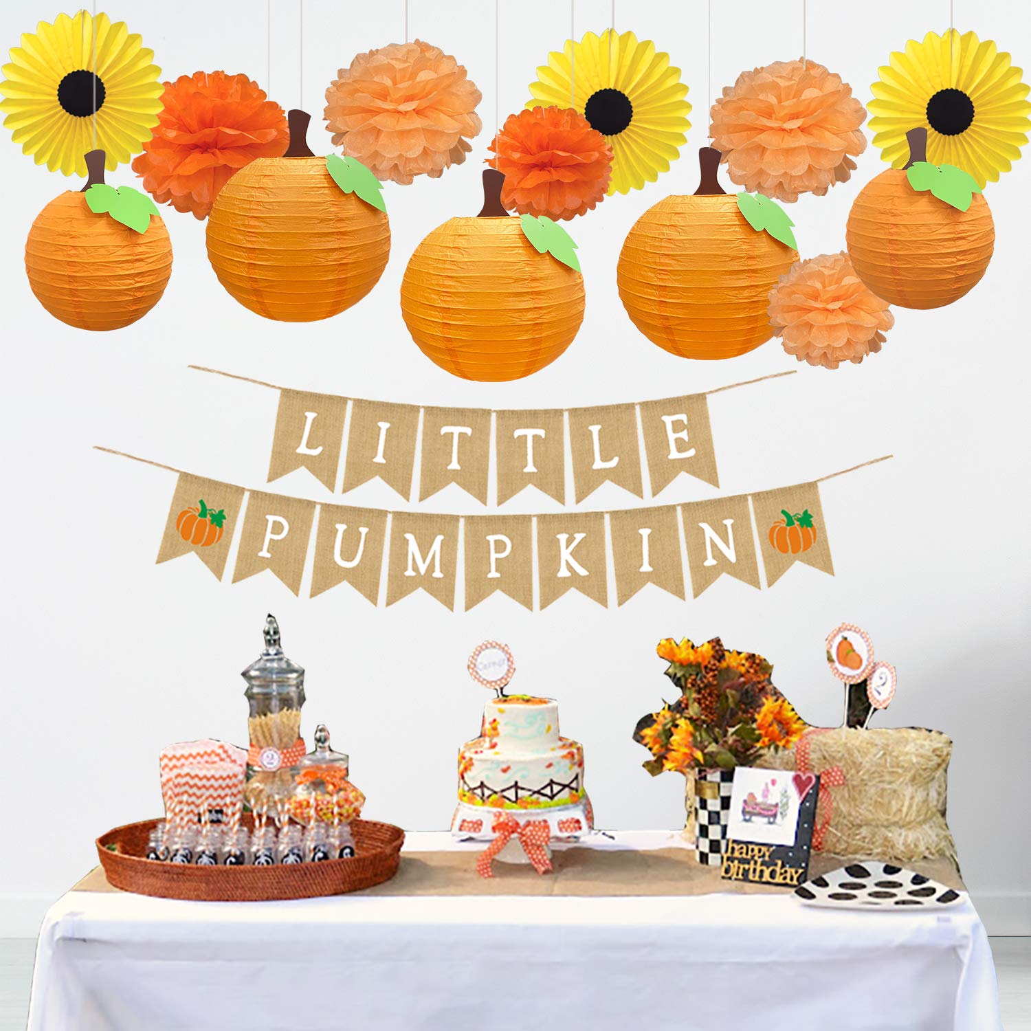CHRORINE Fall Home Decor - Little Baby Pumpkin Party Decorations for 1st Birthday & Baby Shower | Autumn Classroom & Office Decor for Thanksgiving, Halloween, and Seasonal Celebrations
