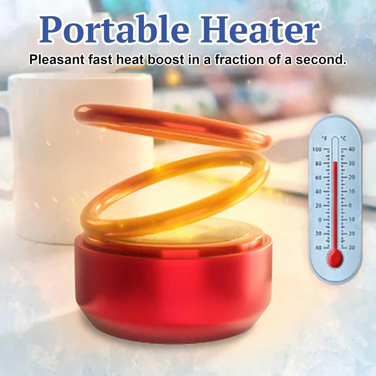 Portable Kinetic Molecular Heater for Car, Home, Office & Travel - Fast Heating Personal Space Heater for Winter - Ideal for Bedroom, Living Room & Camping