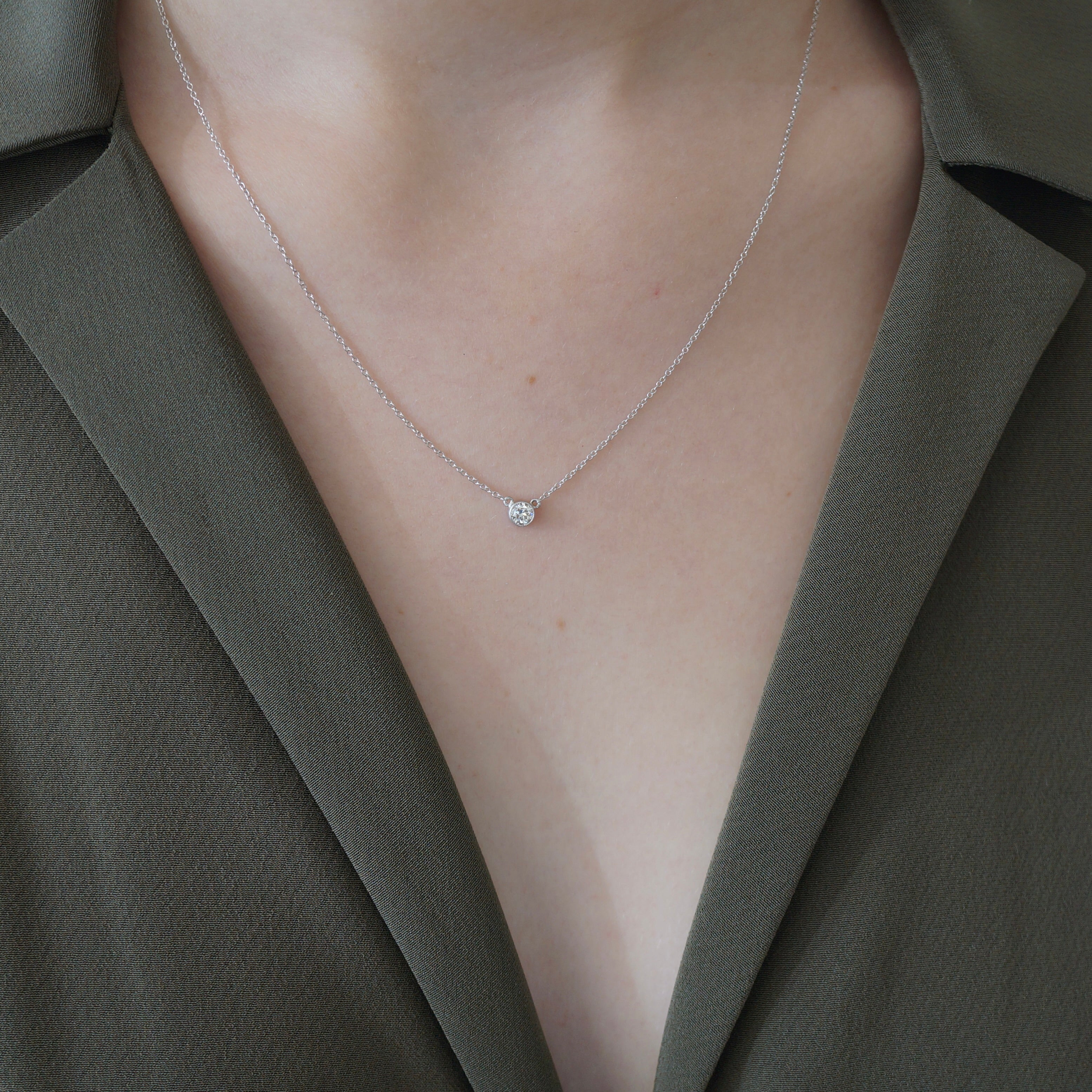 0.25 Carat Diamond Solitaire Necklace in 14K White Gold - Elegant Pendant for Women, Perfect for Anniversary, Valentine's Day & Special Occasions