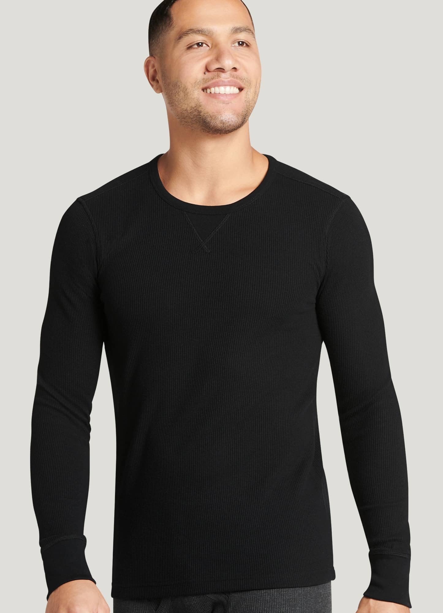 Jockey Men's Baselayer Long Sleeve Waffle Crew - Thermal Underwear for Cold Weather, Moisture Wicking & Odor Control - Perfect for Winter Sports, Hiking & Layering