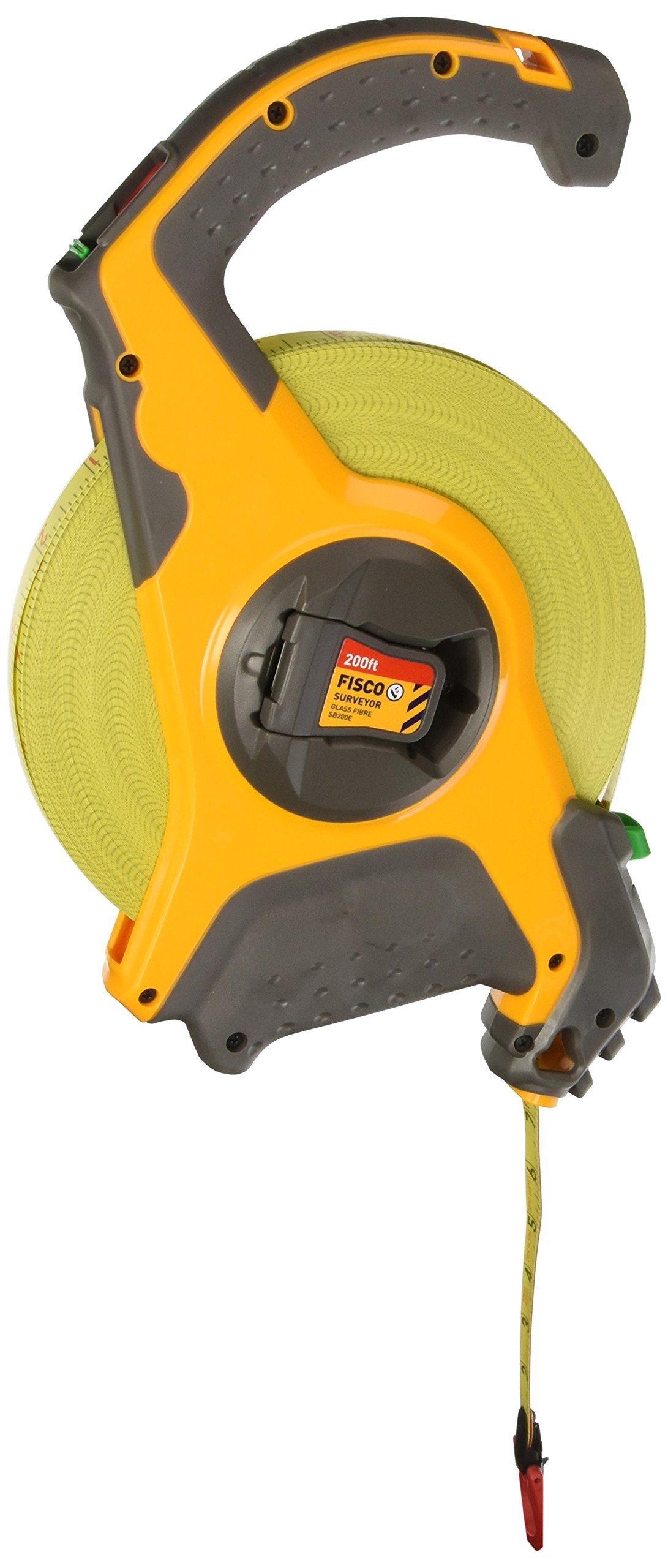 Fisco Tools SB200E 200-Foot Fiberglass Surveyor Tape Measure, 1/2-Inch Wide - Durable Long Measuring Tape for Construction, Land Surveying & Outdoor Projects
