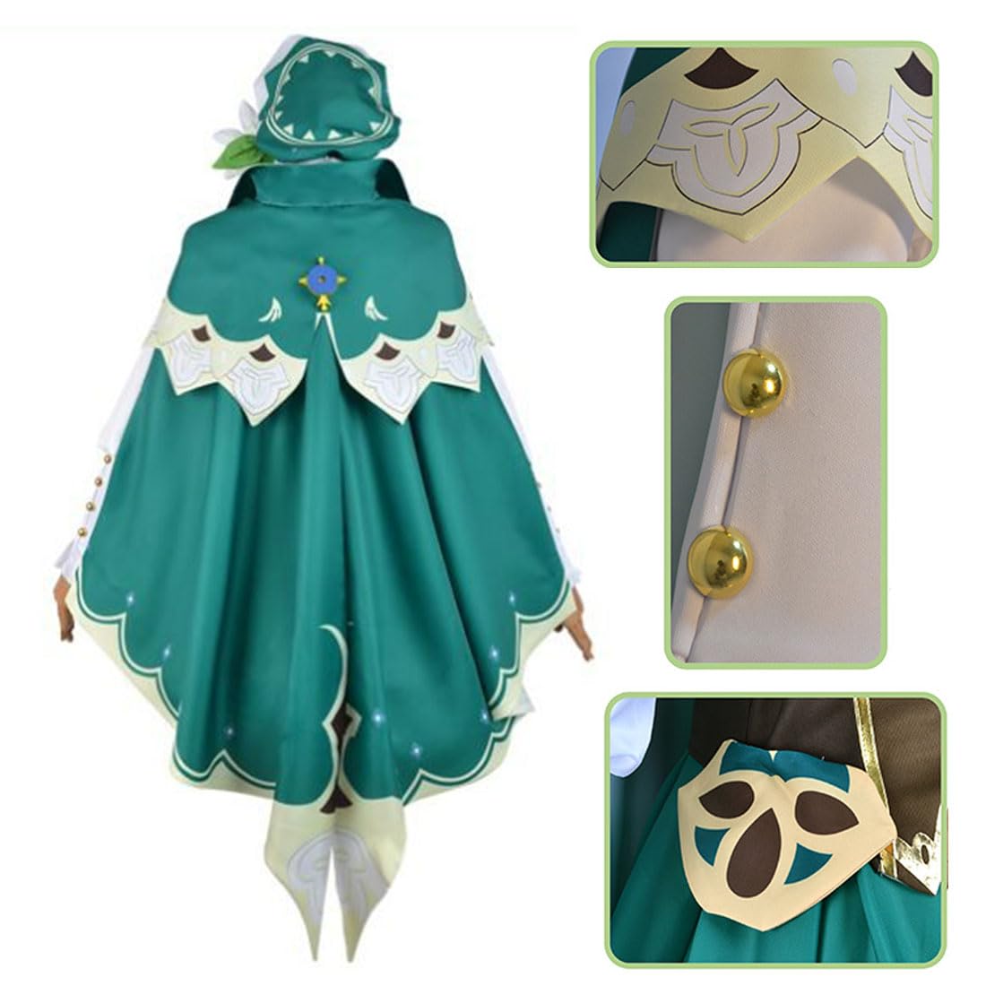 BIUTEY Venti Cosplay Costume for Women & Girls - Genshin Impact Anime Outfit for Halloween, Conventions & Roleplay
