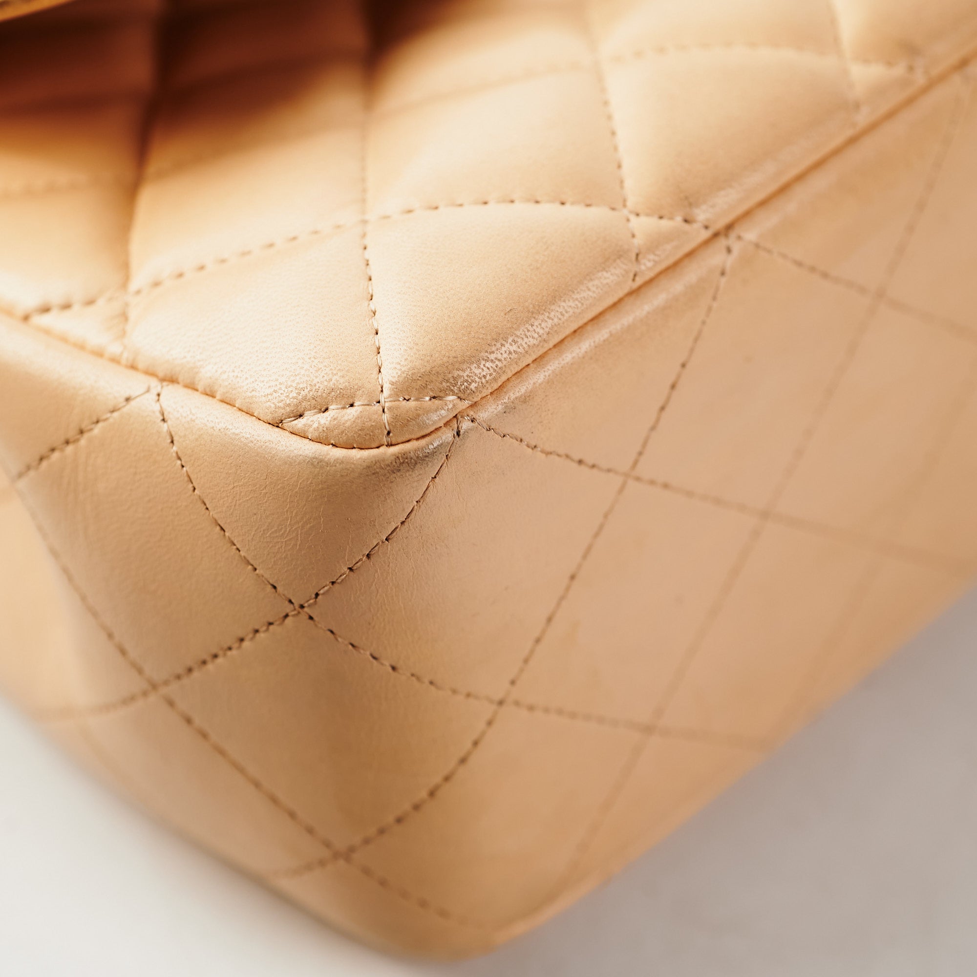 Chanel Single Flap Jumbo Lambskin Beige Leather Shoulder Bag - Luxury Designer Handbag for Women, Perfect for Work, Evening & Special Occasions