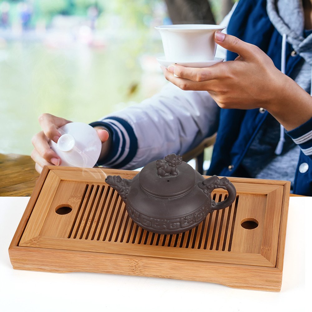 Premium Bamboo Tea Tray with Water Storage - 10.63