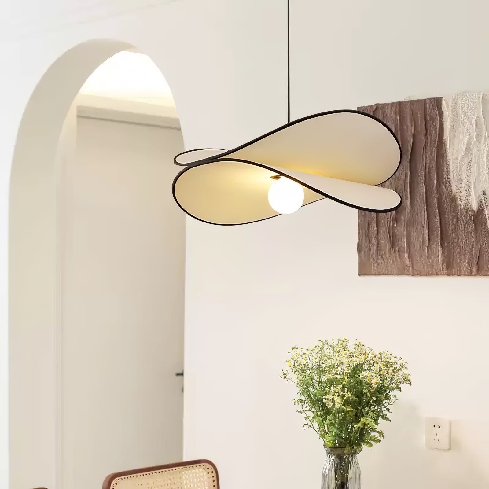 Chloe Pendant Lamp - Modern Hanging Light Fixture for Dining Room, Kitchen Island & Bedroom Decor | Elegant Glass Ceiling Light with Gold Accents