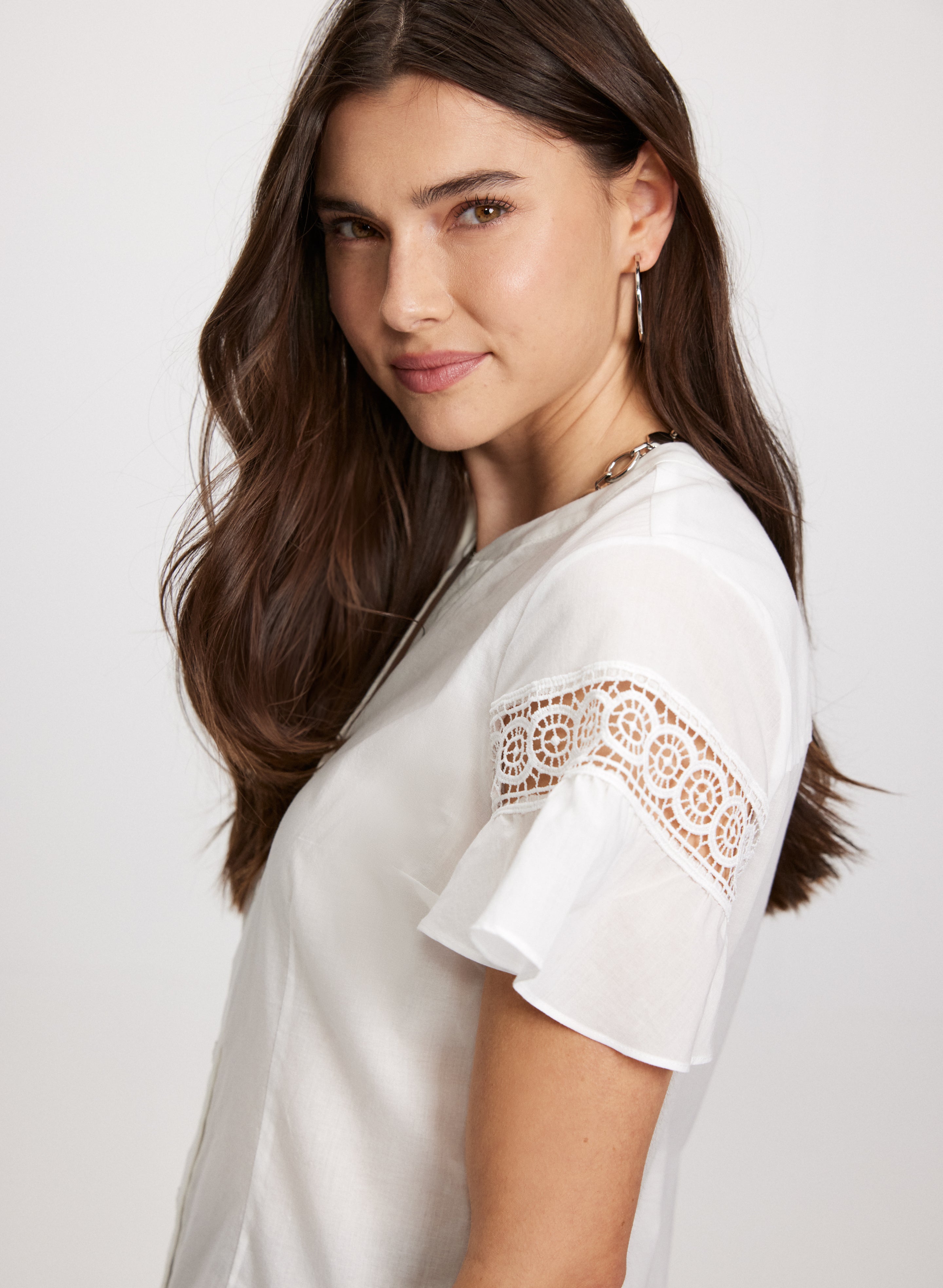 Elegant Crochet Sleeve Blouse for Women - Boho Chic Lace Top - Summer Casual & Party Wear - Perfect for Beach, Date Night & Office Outfits