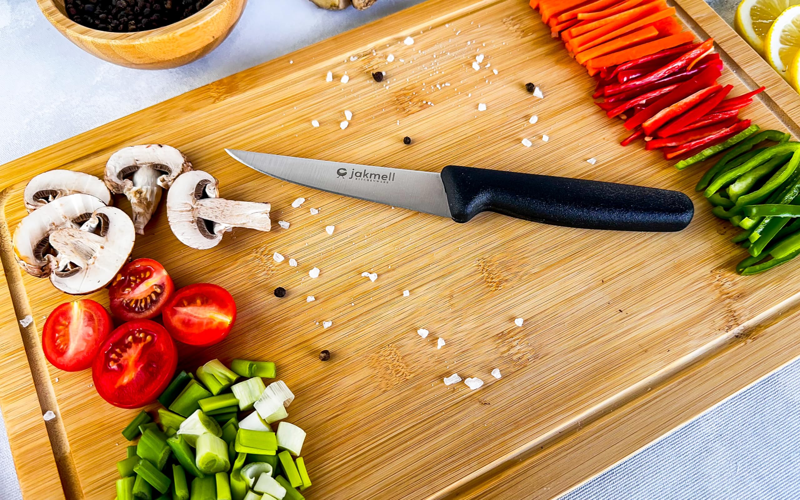 5-Inch Stainless Steel Utility Kitchen Knife with Ergonomic Handle - All-Purpose Chef Knife for Slicing Meat, Chopping Vegetables & Food Prep - Perfect for Home Cooking, Camping & Professional Kitchens