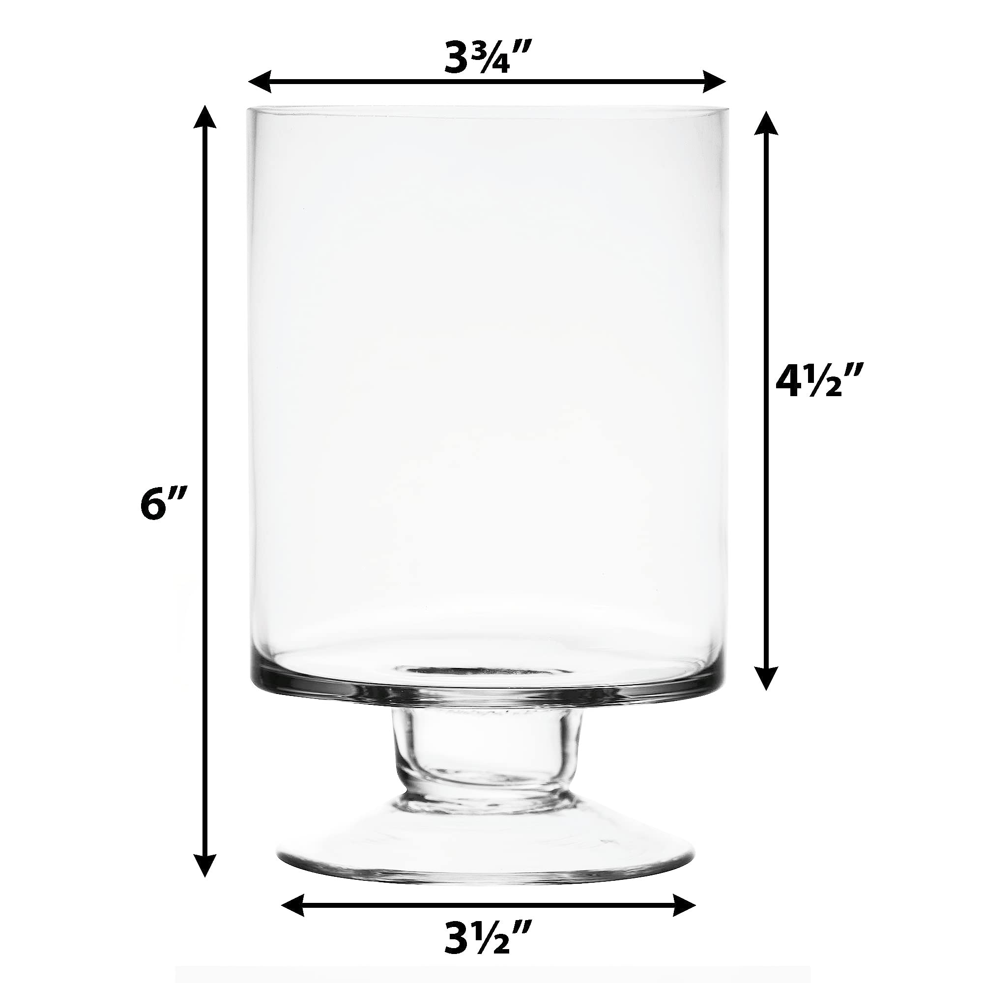 Premium Glass Hurricane Candle Holders - 6