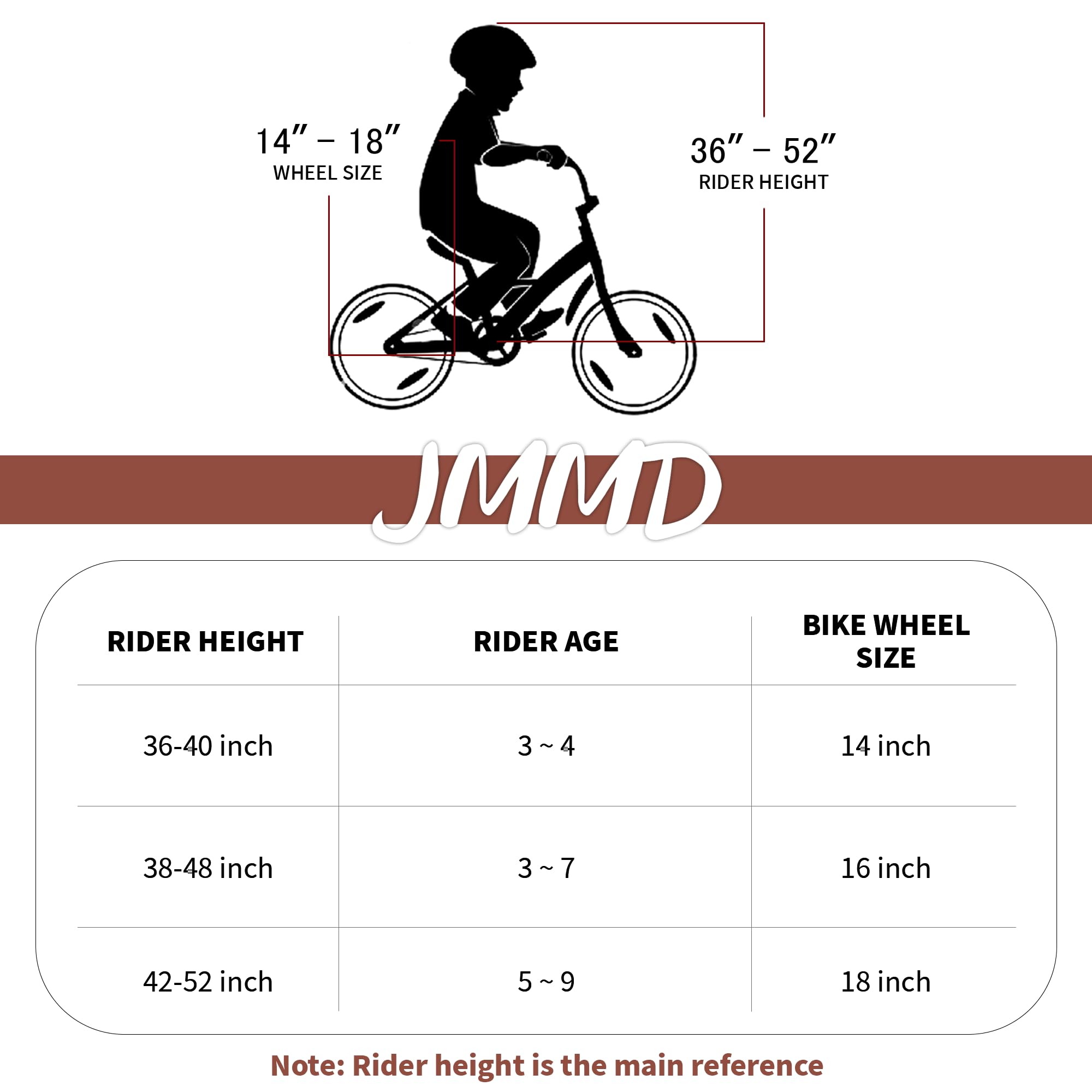 **JMMD 14 16 18 Inch Kids Bike for Boys & Girls Ages 4-12 – Training Wheels, Kickstand & Handbrake – Perfect for Toddlers & Kids Learning to Ride | Outdoor Play, Park Adventures & Neighborhood Fun**