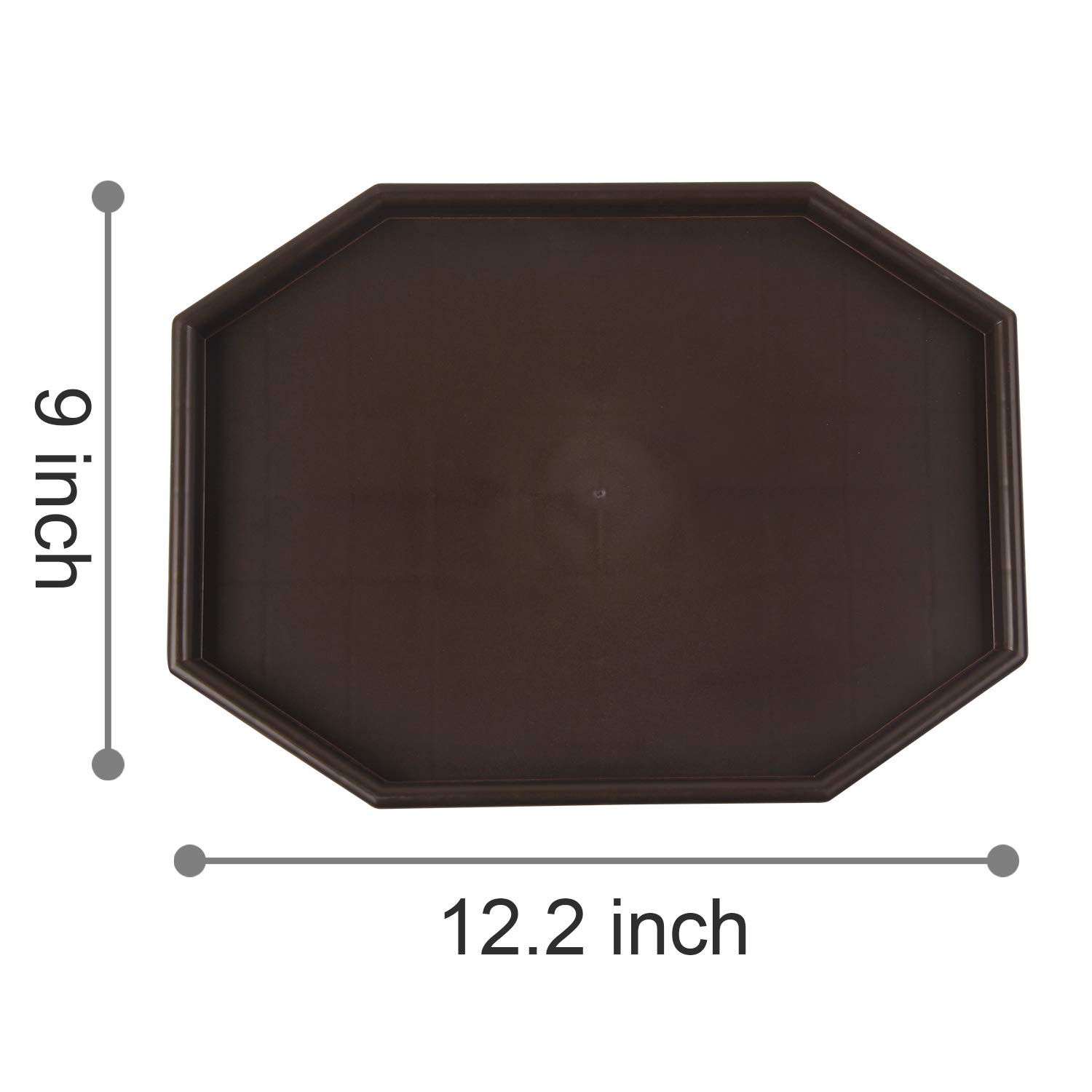 Foldable Plastic Clip-On Armrest Tray Table - Sofa Couch Snack & Drink Holder for Remote Control, Books, and Laptops - Perfect for Living Room, Bedroom, or Office Use (Brown)