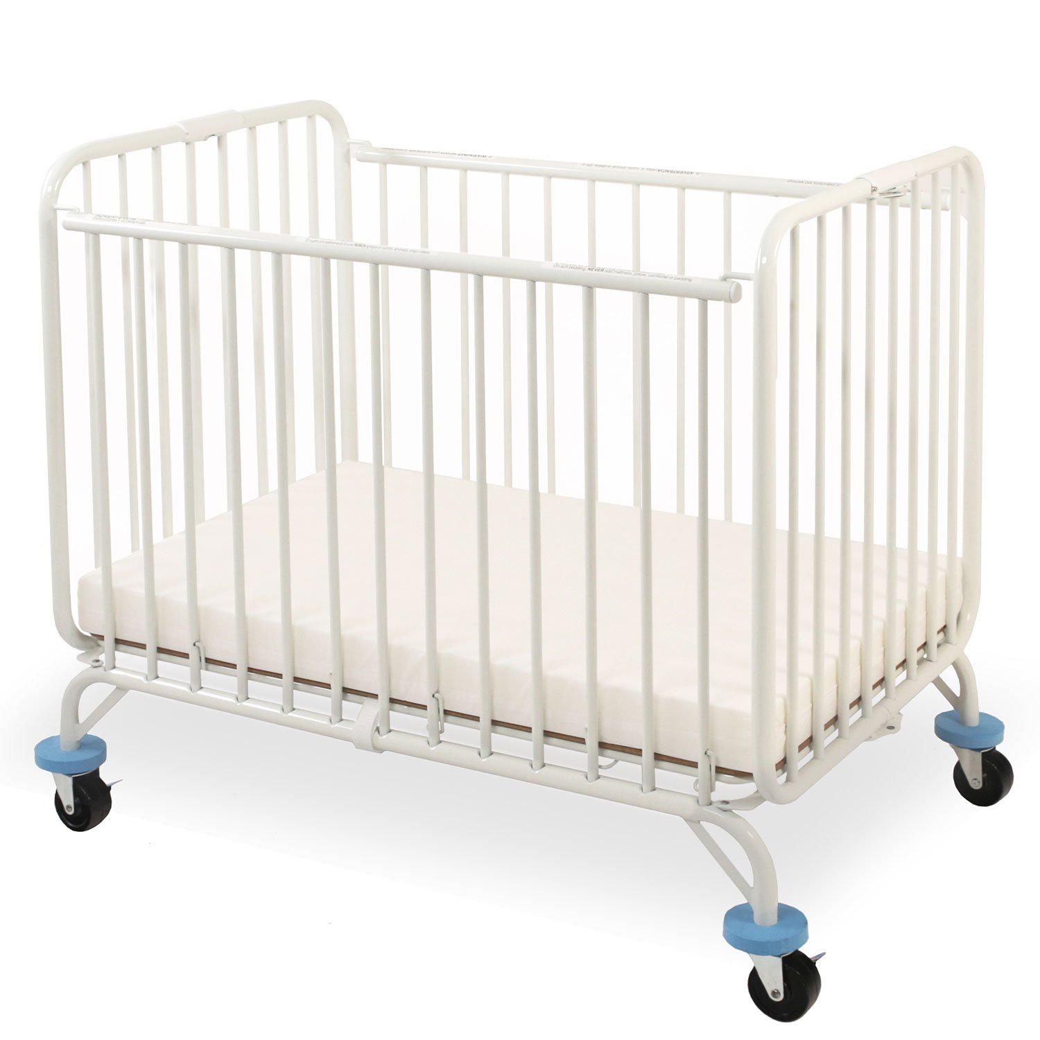 Portable Folding Metal Baby Crib - Compact Travel Crib for Infants & Toddlers, White - Perfect for Holidays, Travel, and Home Nursery Use