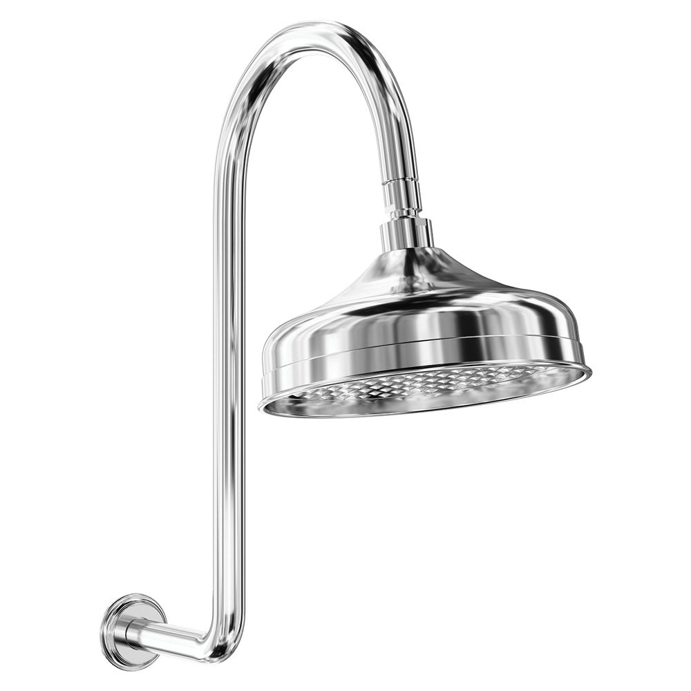 Fienza 411138A Lillian Wall Mounted Shower Arm Set in Chrome Finish - Perfect for Bathroom Renovation & Modern Home Spa Experience