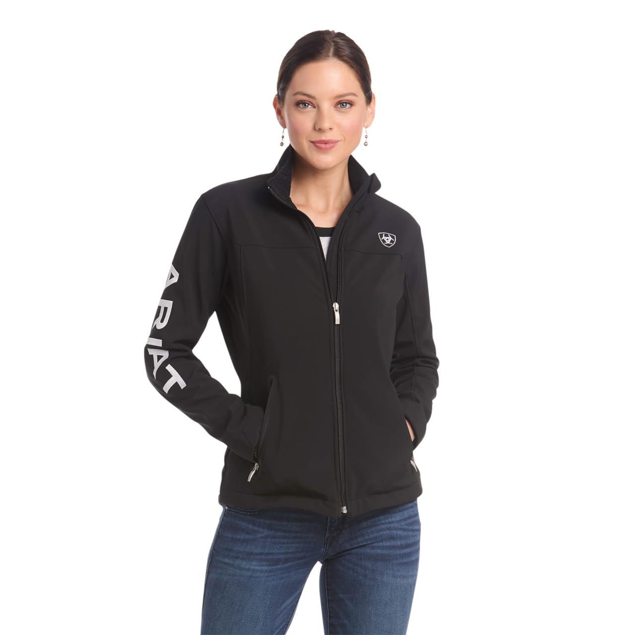 Ariat Women's New Team Softshell Jacket - Lightweight Waterproof Windbreaker for Outdoor Riding & Hiking | Perfect for Equestrian, Horseback Riding & Cold Weather Activities