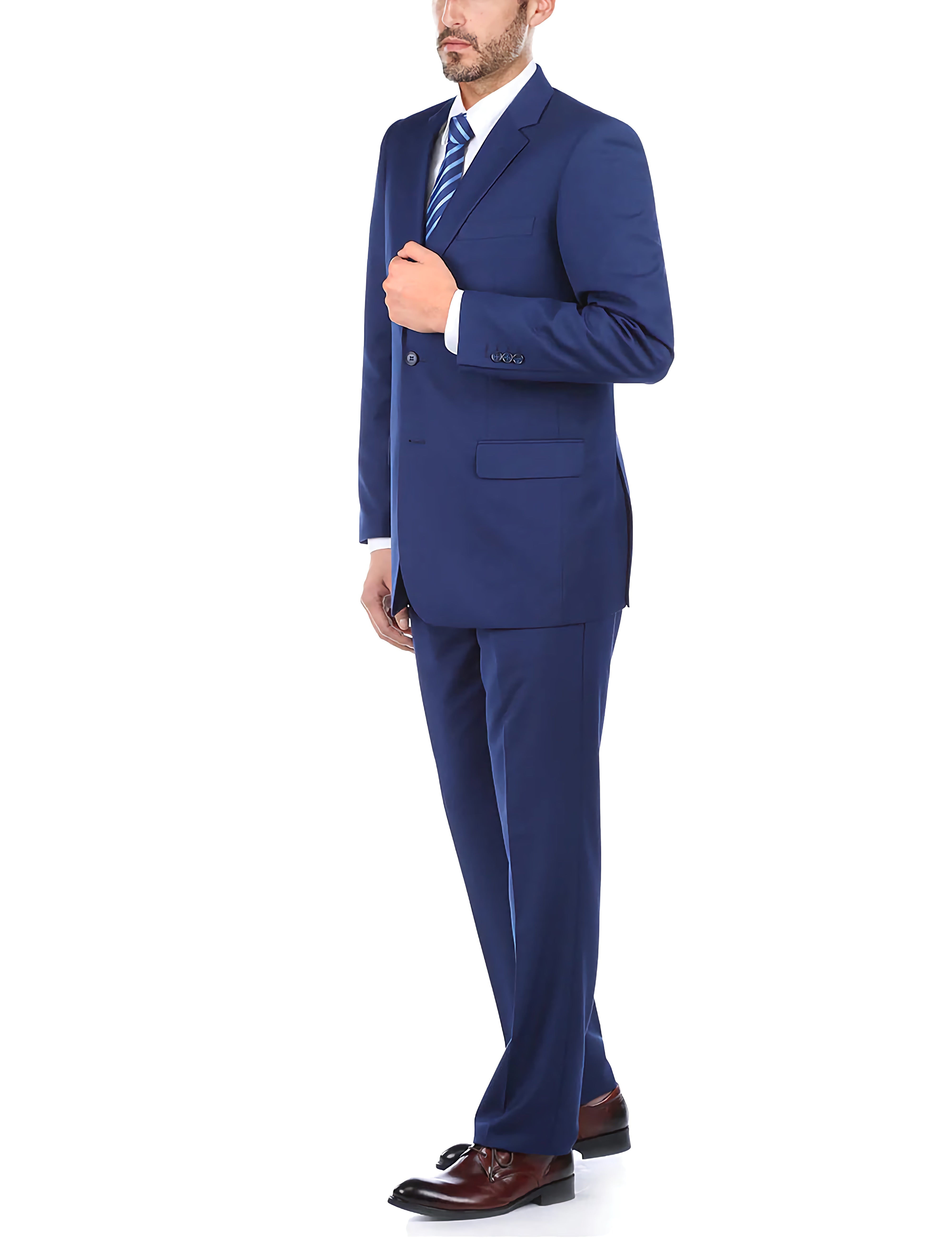 Classic Blue 2-Button Regular Fit 2-Piece Suit for Men | Business, Office & Formal Events | Premium Tailored Suit for Weddings, Interviews & Professional Occasions