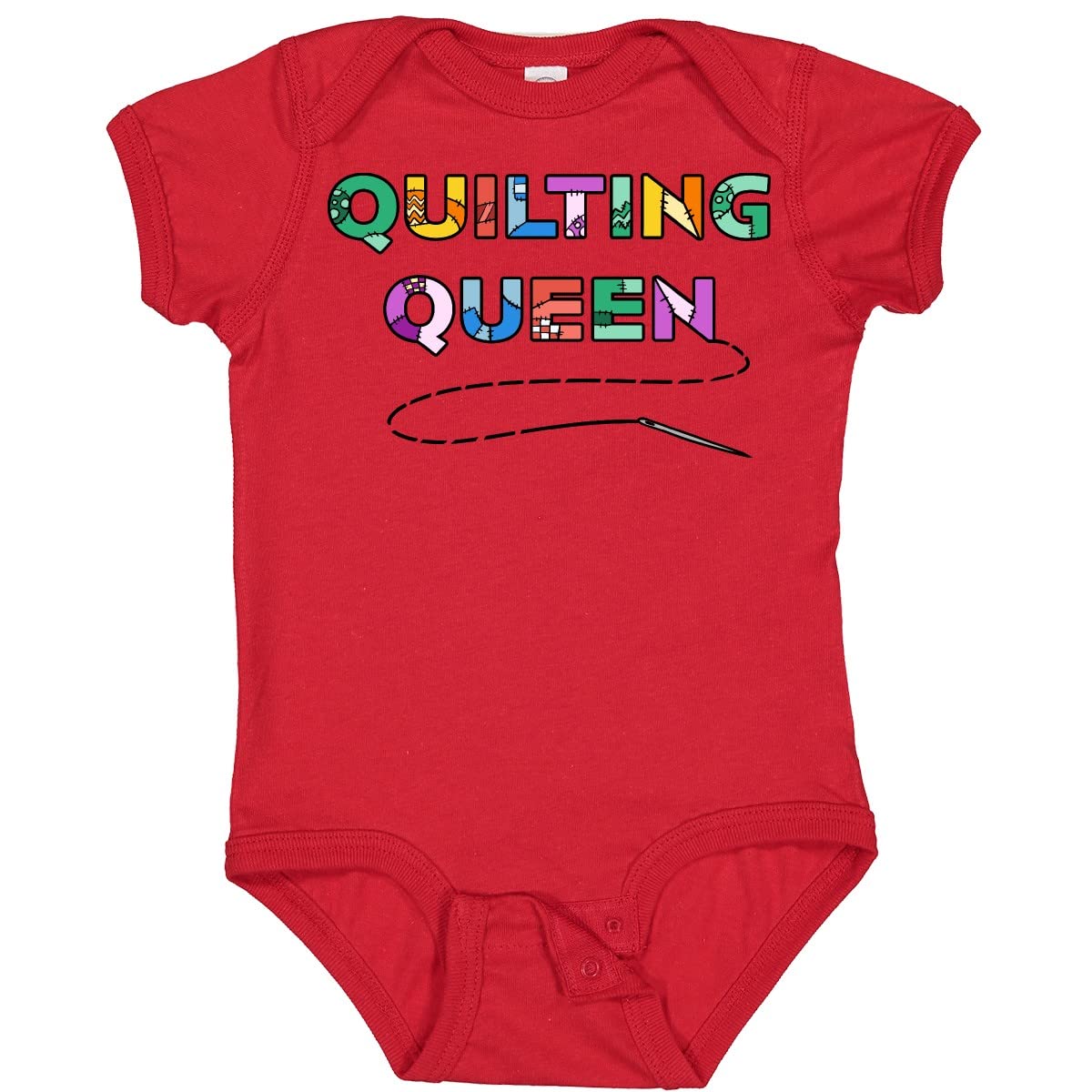 Inktastic Quilting Queen Stitching with Needle Baby Bodysuit - Cute Cotton Onesie for Newborns & Infants - Perfect for Family Photos, Baby Showers & Everyday Wear
