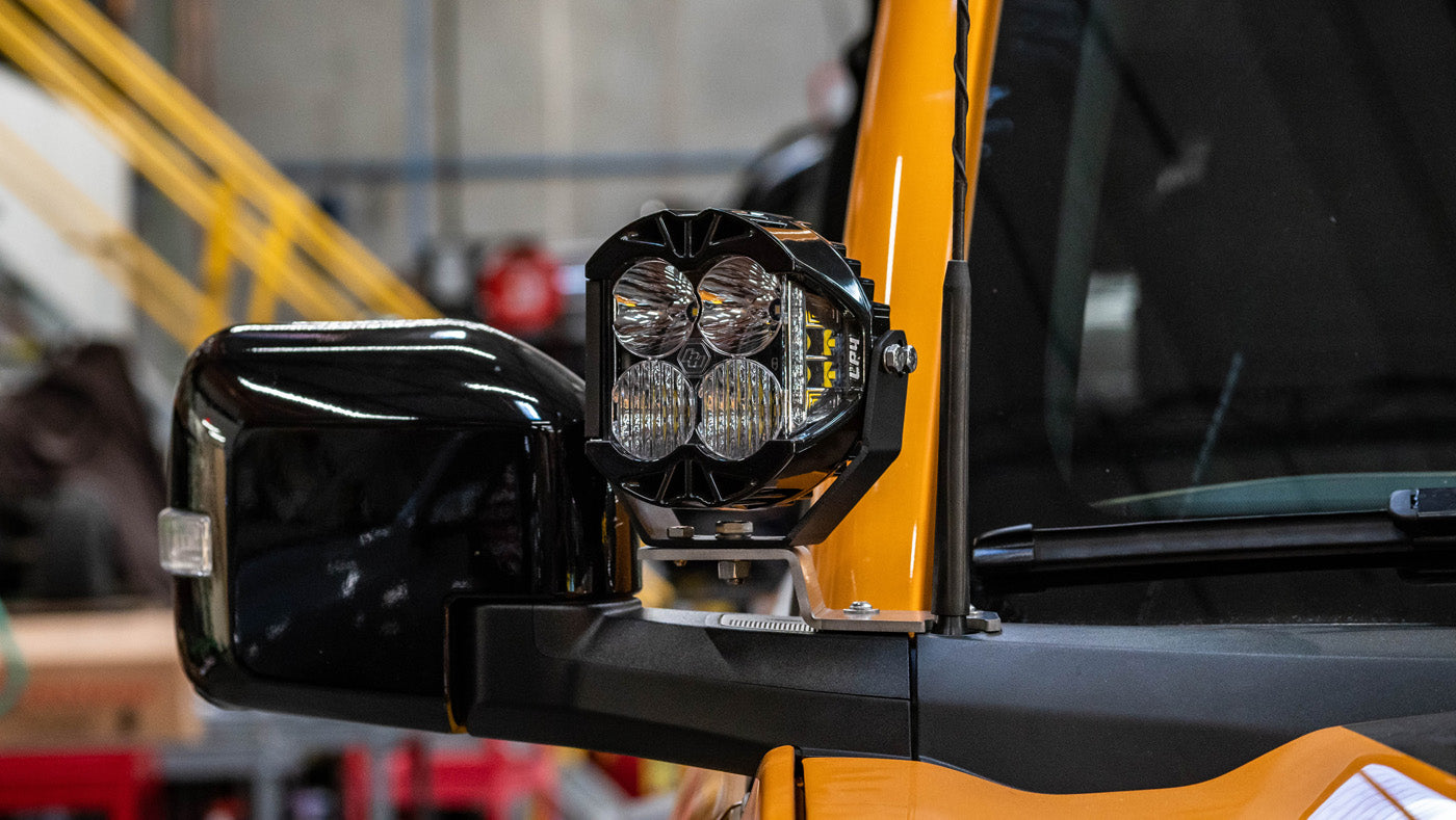 21-24 Ford Bronco & Bronco Raptor SDHQ Built A-Pillar Light Mounts | Off-Road LED Light Brackets | Perfect for Trail Riding, Overlanding & Night Driving