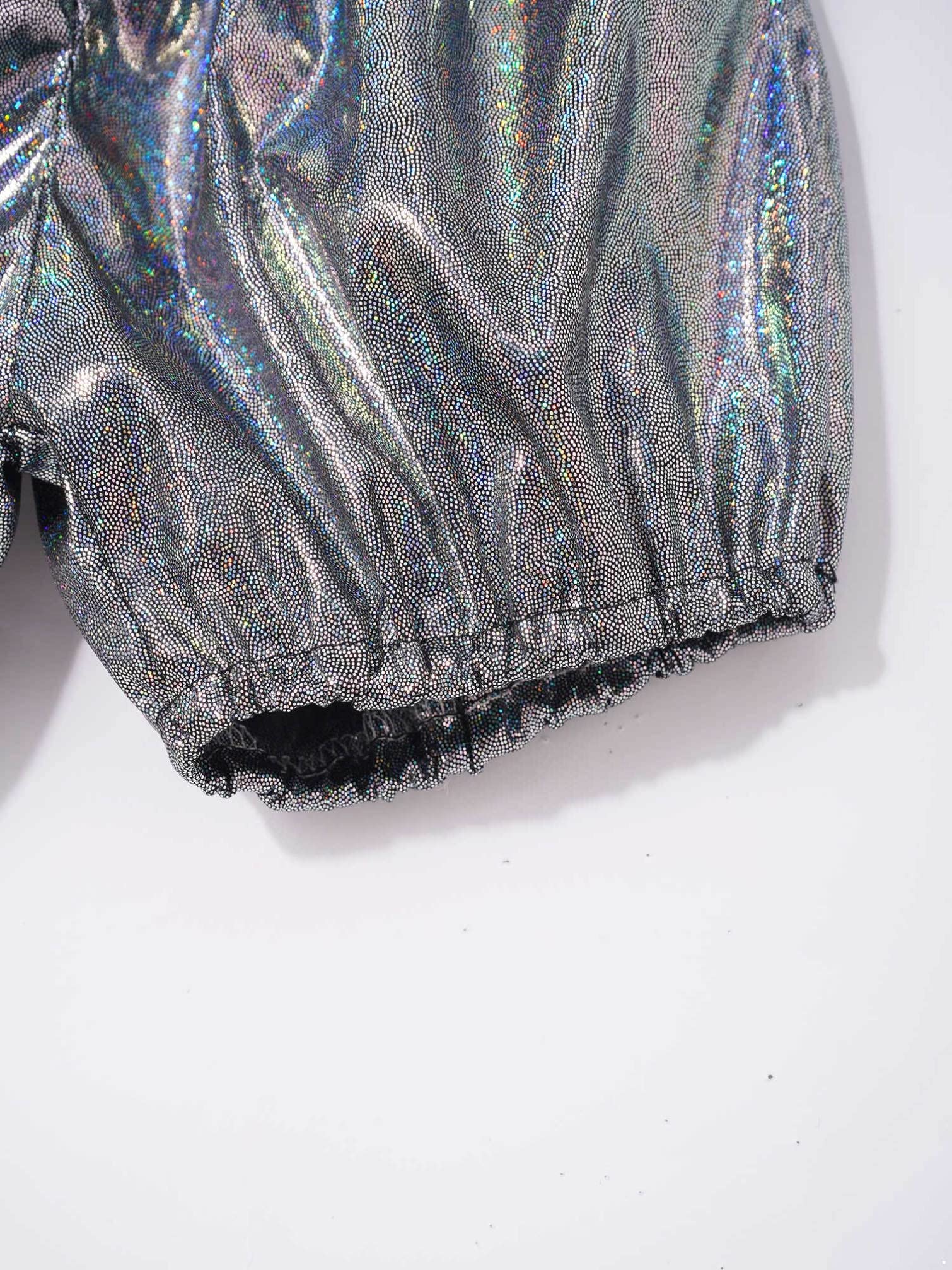 Shiny Metallic Dance Shorts for Kids - Boys & Girls Ballet, Gymnastics, Jazz Costume | Pumpkin Bloomers for Modern Dance & Performance