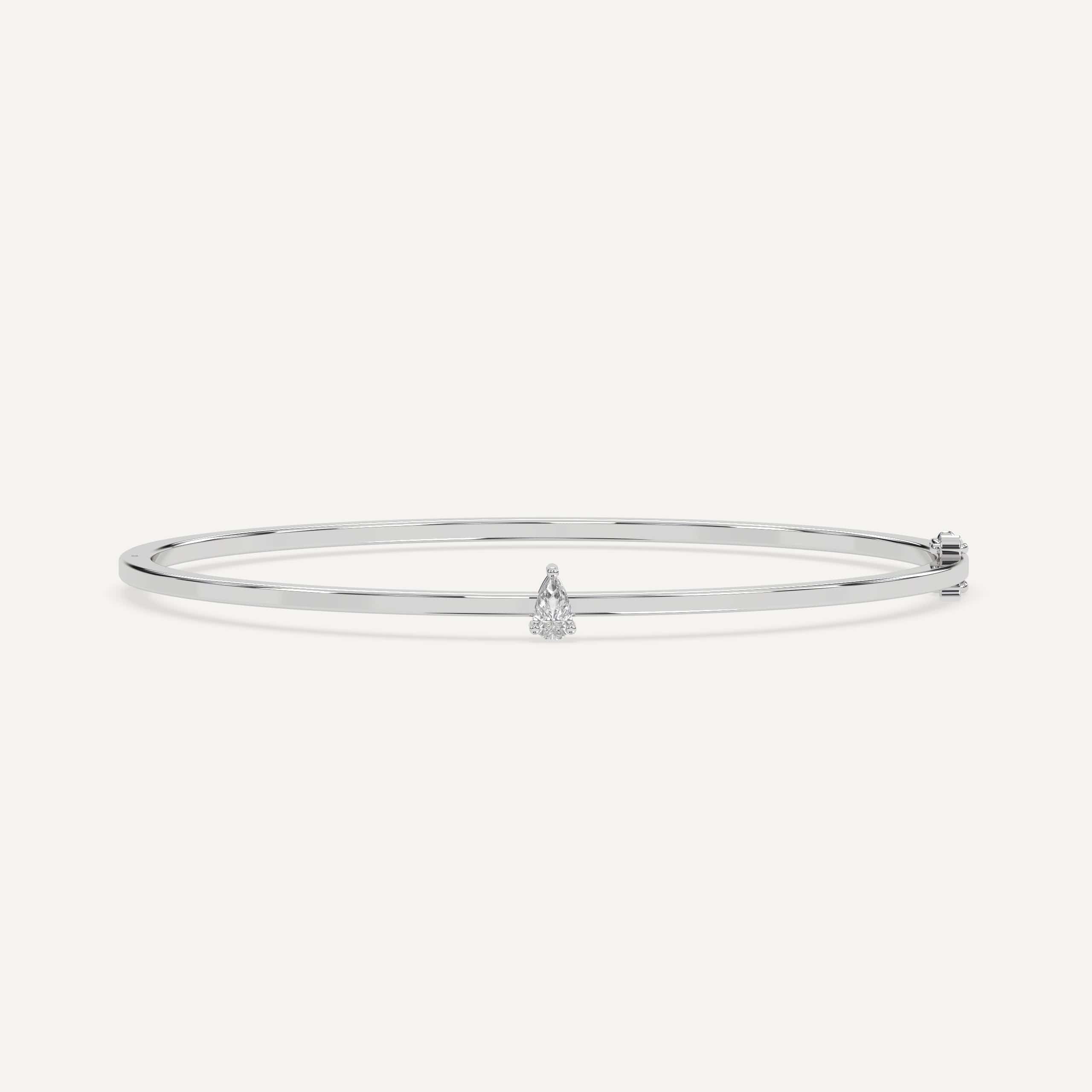 1/4 Carat Pear Diamond Solitaire Bangle Bracelet - Elegant Tennis Bracelet for Women, Dainty Jewelry Gift for Anniversary, Wedding & Special Occasions