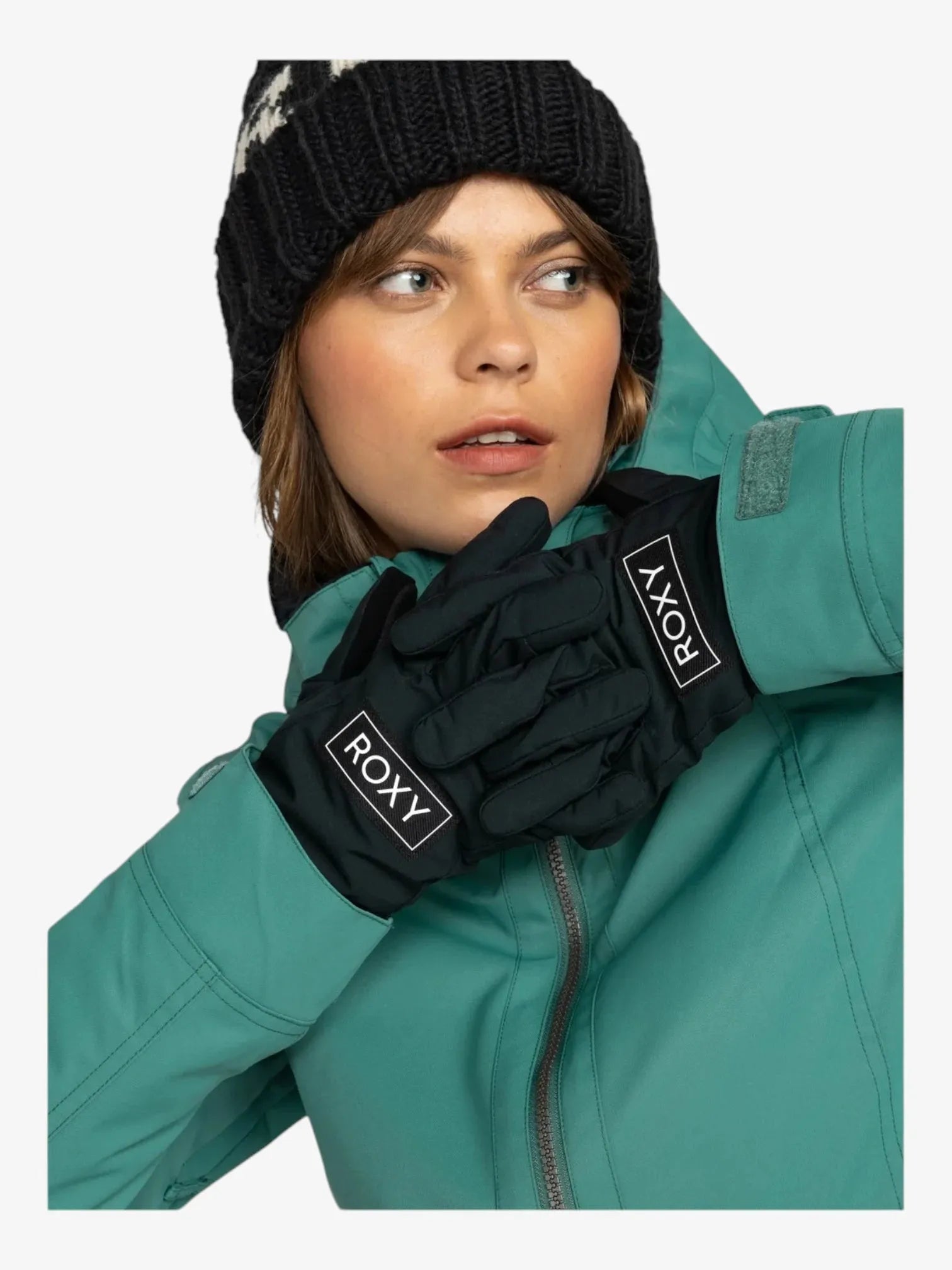 Roxy Freshfields Black Snow Gloves - Warm Winter Gloves for Skiing, Snowboarding & Outdoor Activities