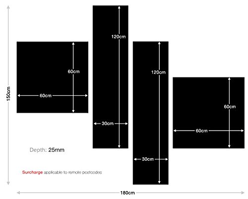 Bold Bloc Design - Handmade UK Musical Acoustic Guitar Canvas Art Print (180x150cm) - Box Framed Wall Decor for Living Room, Bedroom & Office - Ready to Hang