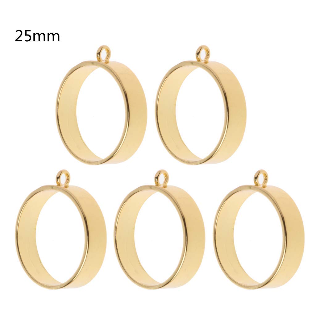 Misright 5Pcs Open Back Bezel Pendants for Resin Jewelry Making - Round Metal Frames for UV Resin Crafts, DIY Earrings, Necklaces & Charms (Great for Handmade Gifts, Craft Projects & Jewelry Design)