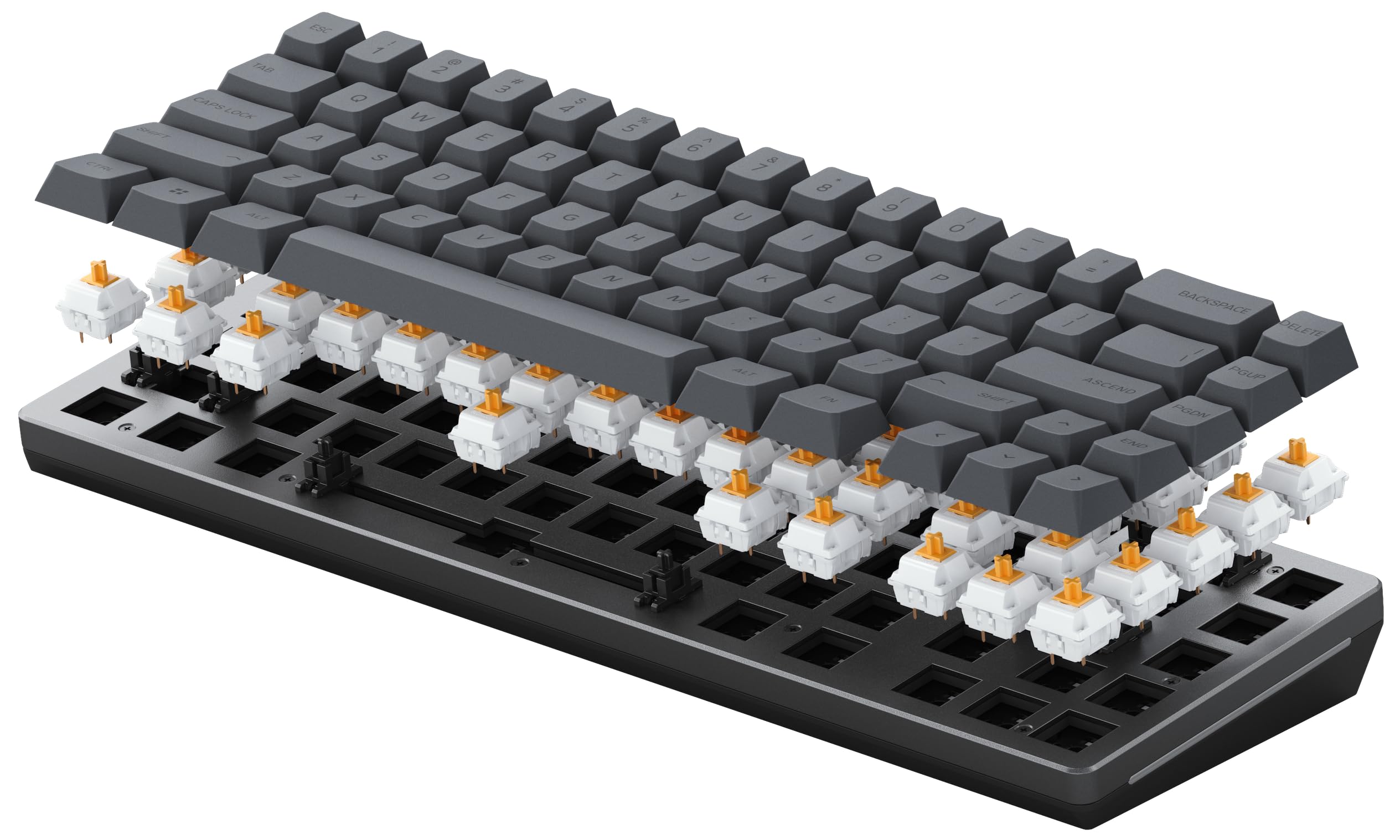 Glorious GMMK 2 Compact 65% Barebones Mechanical Gaming Keyboard - Aluminum Frame, Customizable RGB Backlit, TKL Layout (ISO/ANSI) - Black - Perfect for Esports, Streaming & Office Work