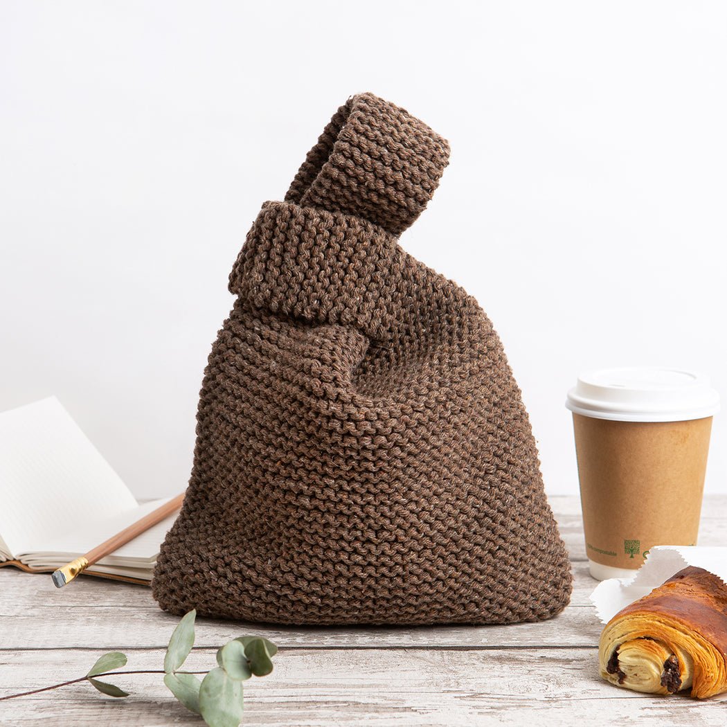 DIY Medium Knot Bag Knitting Kit - Complete Crochet Starter Set with Yarn & Needles for Beginners | Perfect for Beach, Travel & Boho Style Accessories