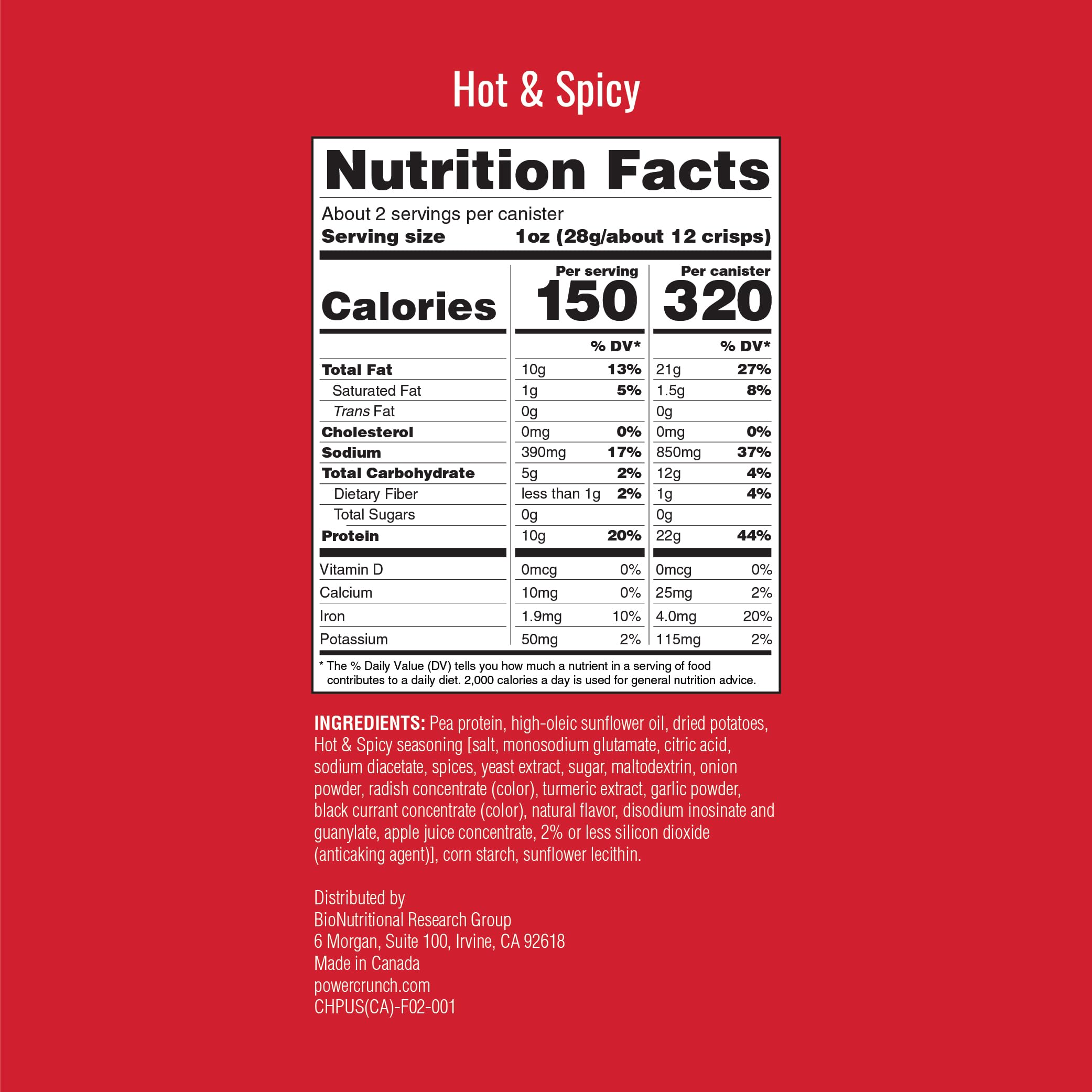 Power Crunch Protein CRISPS - Hot & Spicy Potato Style Protein Chips, 10g Protein per Serving, 1.05oz (Pack of 6) | High Protein Snack for Gym, Workout & Keto Diet
