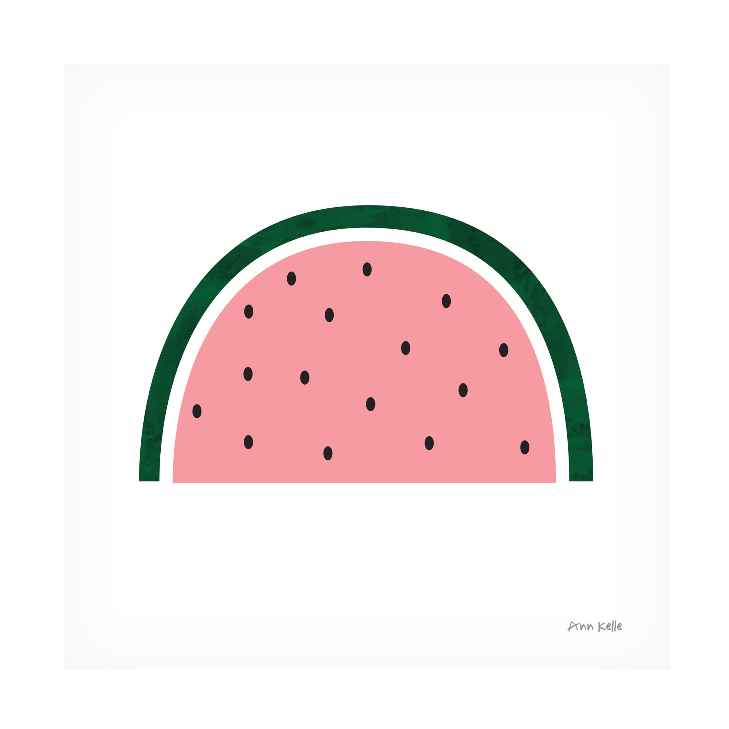 Ann Kelle Watermelon 2 Canvas Wall Art Print - 35x35 Inches Modern Home Decor for Living Room, Bedroom & Office