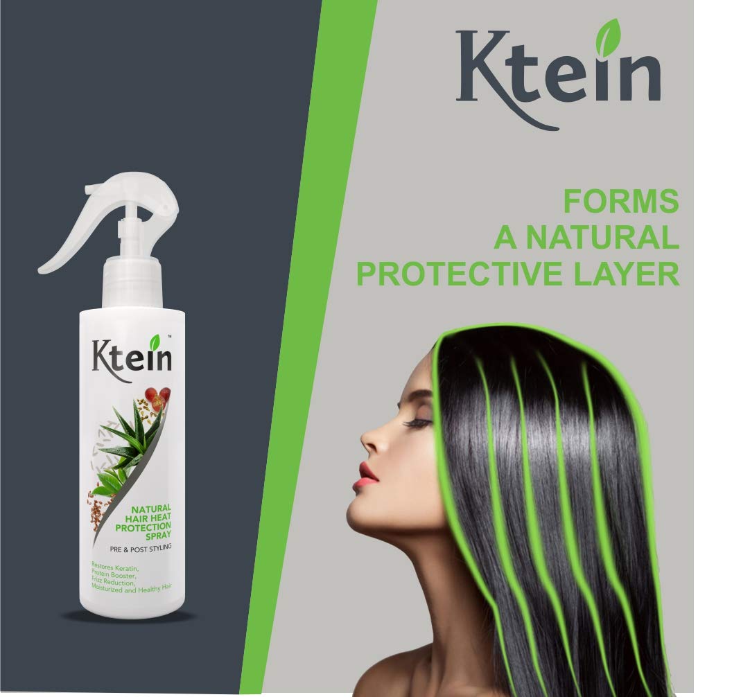 Ktein Natural Hair Heat Protection Spray (HP 200) - Thermal Shield for Styling, Blow Drying & Flat Ironing - Vegan & Cruelty-Free Hair Care for Damaged & Color-Treated Hair