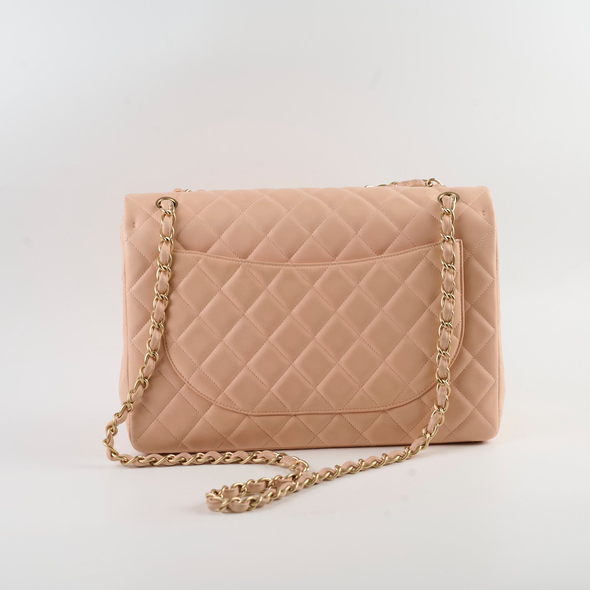 Chanel Maxi Flap Bag in Beige/Nude - Luxury Leather Shoulder Bag for Women | Perfect for Work, Date Night & Special Occasions
