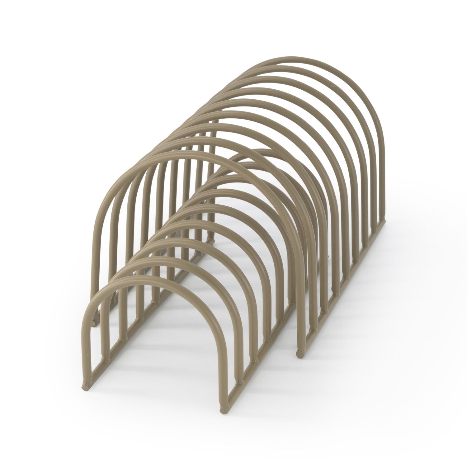 DESIGNSTUFF Dish Drainer Set of 2 - Khaki Color Kitchen Countertop Drying Rack for Plates, Bowls & Utensils | Space-Saving Dishware Organizer for Small Kitchens & Apartments