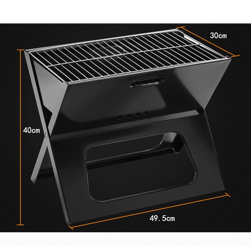 Portable Charcoal Grill - Folding Stainless Steel BBQ Smoker Grill for Outdoor Cooking, Picnics, Camping & Backyard Parties | Compact Tabletop Design for Garden, Terrace & Travel Use