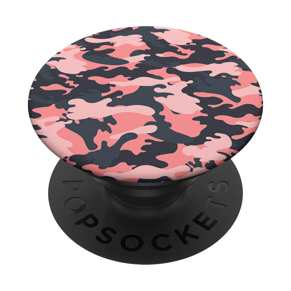 Pink and Grey Camouflage Design PopSocket - Grips & Stand for Phones - Perfect for Daily Use, Travel, and Hands-Free Viewing
